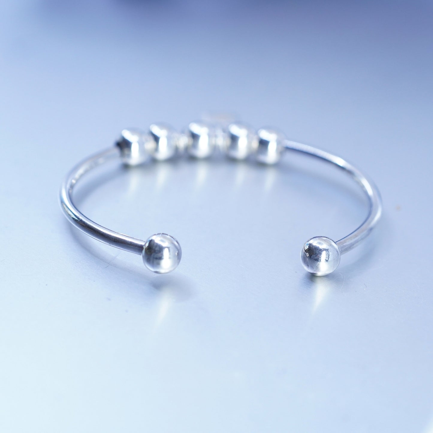 6.75”, Sterling 925 silver charm cuff bracelet with end, bible book and cross