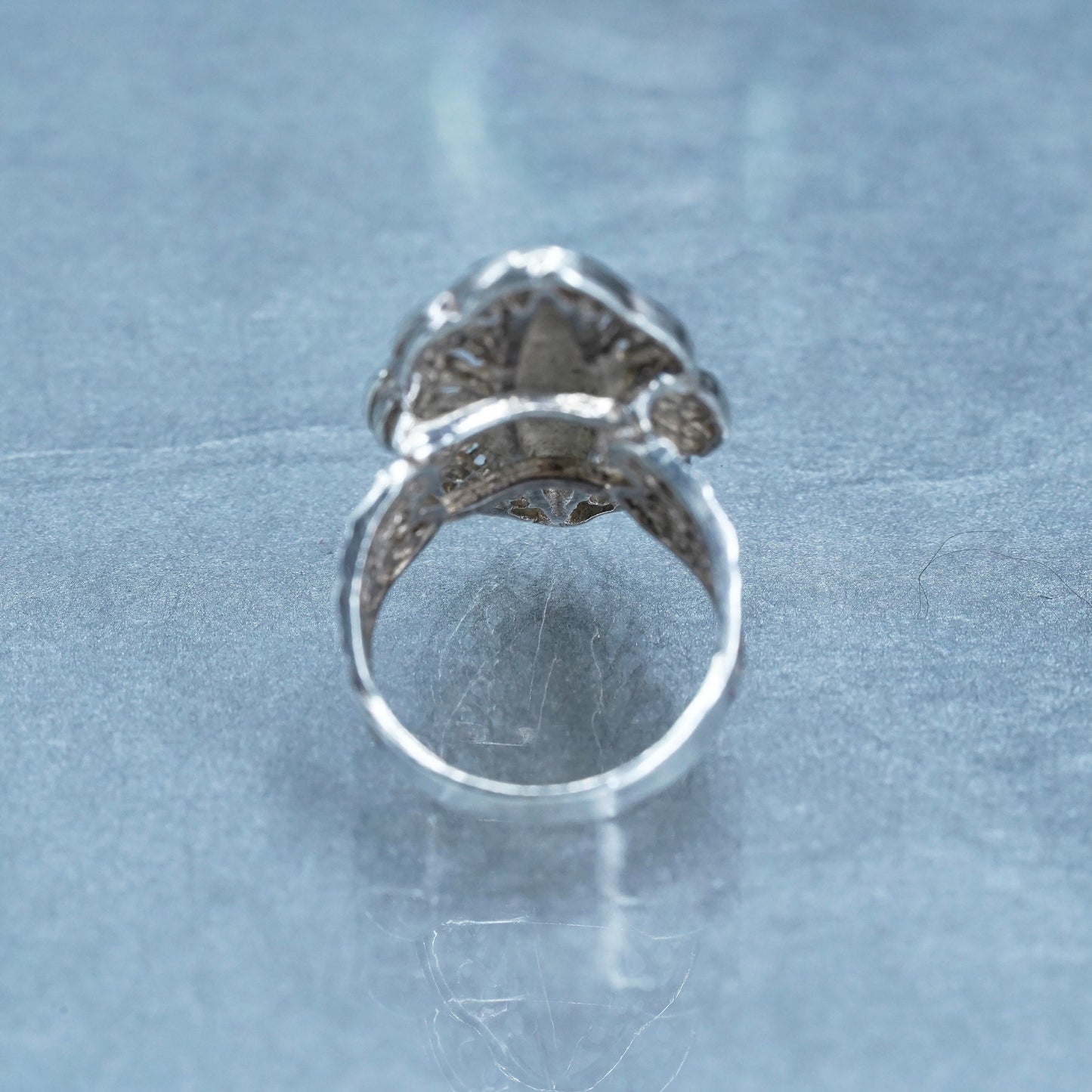 Size 5.5, vintage Sterling 925 silver handmade filigree ring
