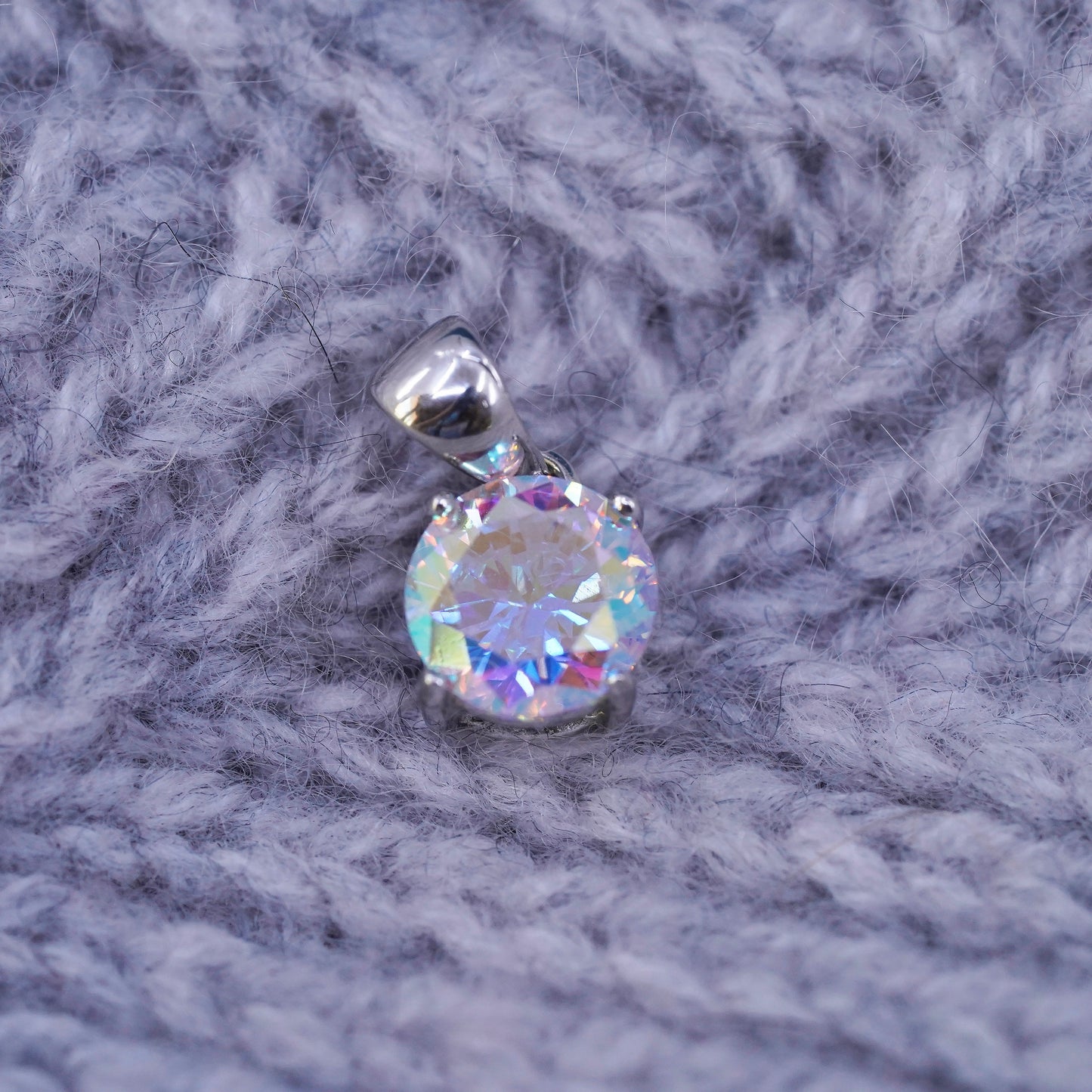 vintage Sterling 925 silver handmade pendant with cz