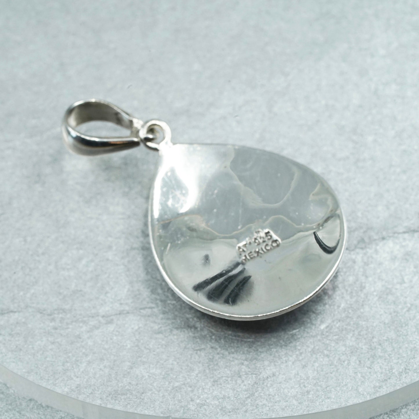 vintage southwestern sterling 925 silver family tree pendant with opal inlay