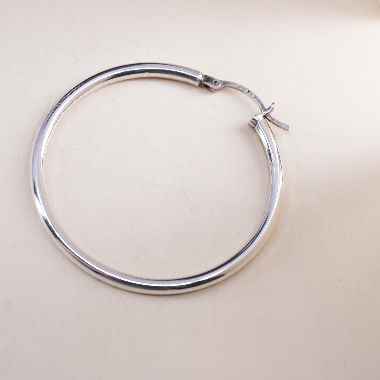 1.5", Vintage sterling 925 silver loop single earring, fashion primitive hoop