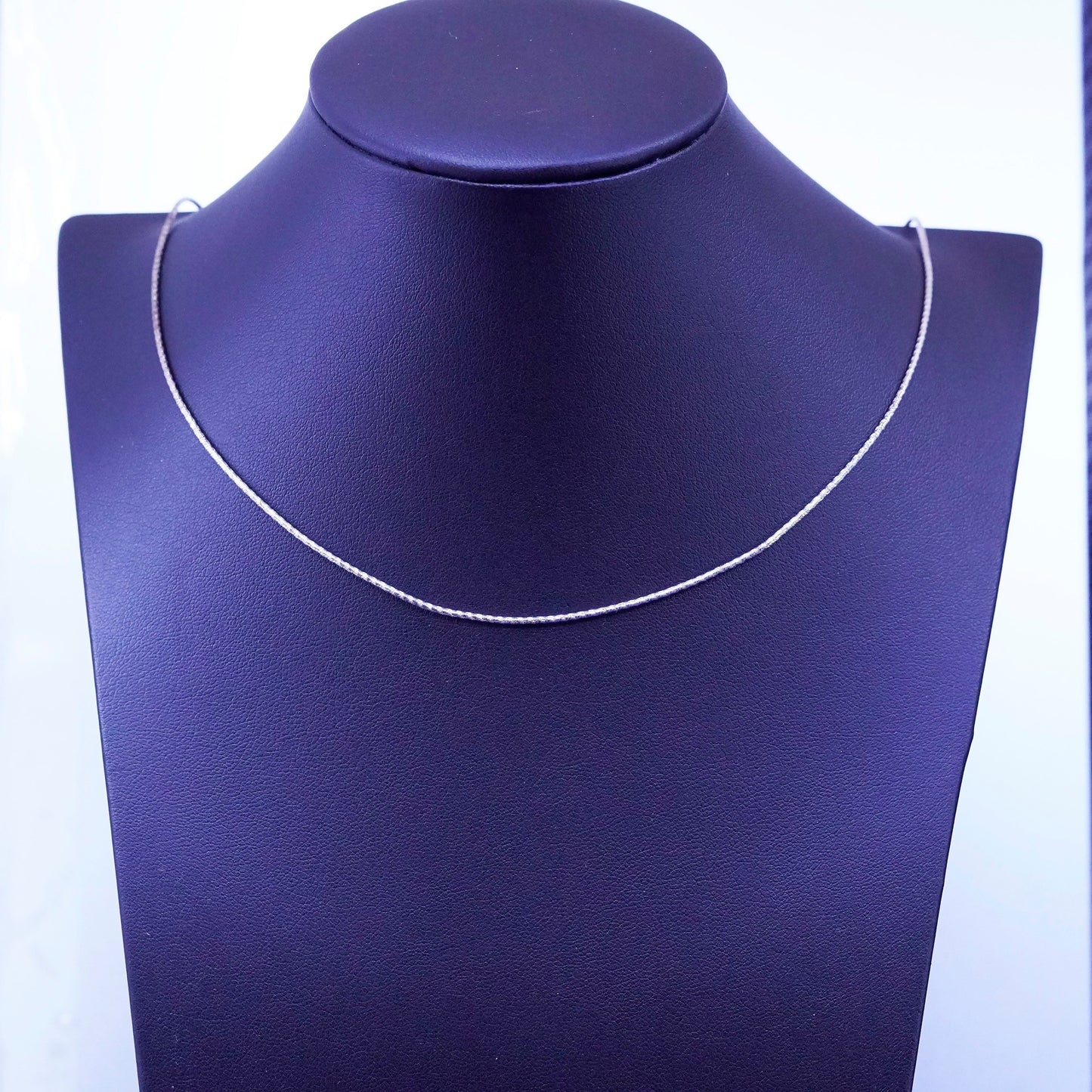 24”, 1mm, vintage Sterling silver handmade necklace, textured 925 snake chain