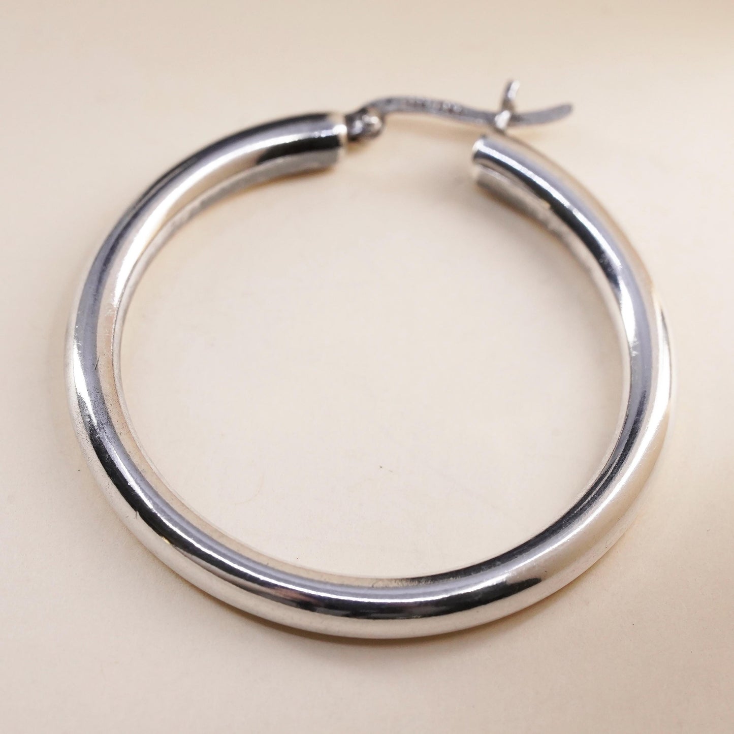 1.5", Vintage sterling 925 silver loop single earring, fashion primitive hoop