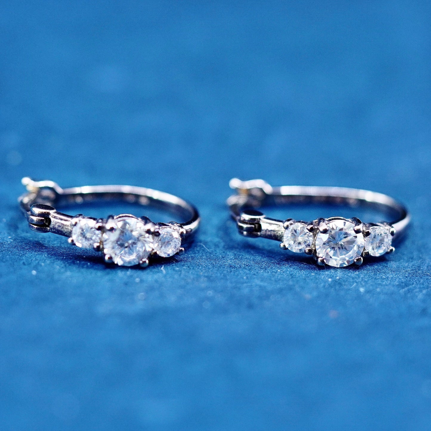 0.75” vermeil gold filled Sterling silver earrings, 925 huggie hoops with cz