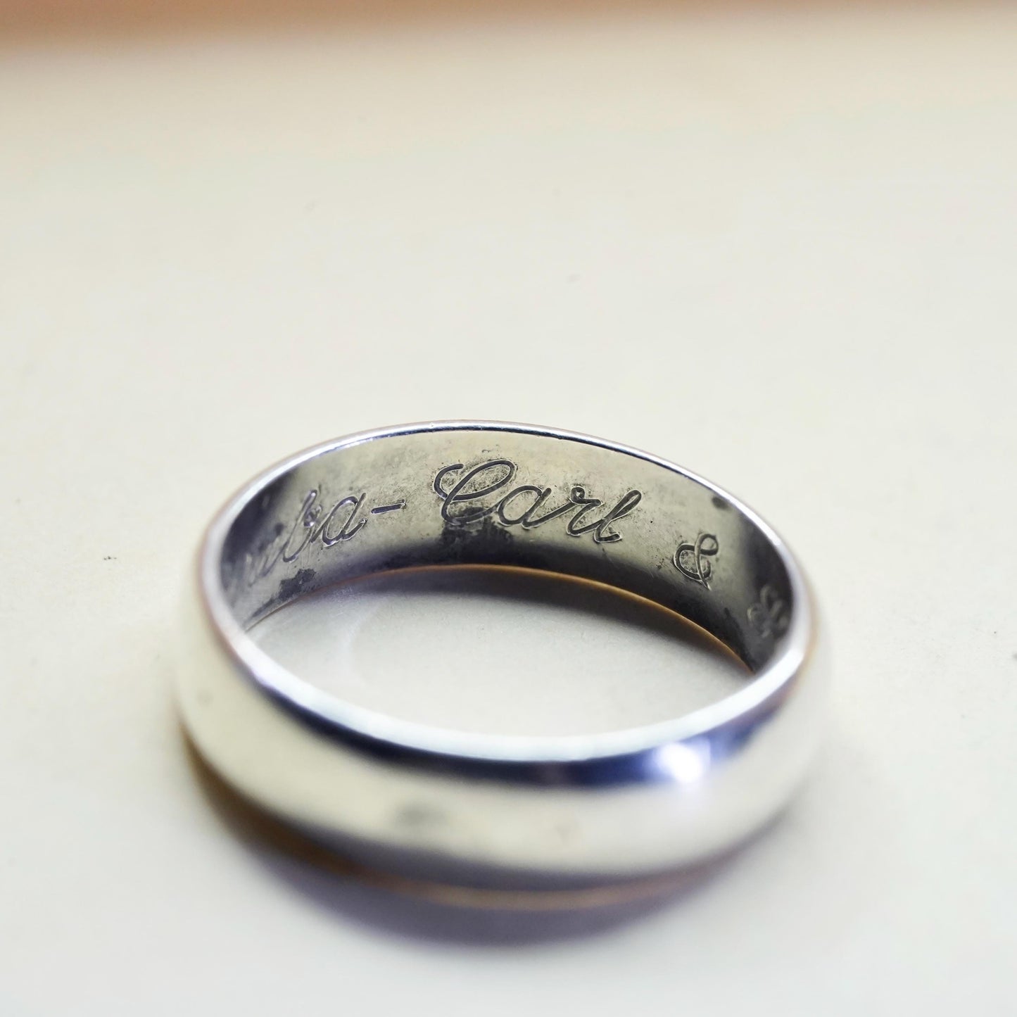 Size 5, Vintage sterling silver handmade ring, 925 silver band, wedding band