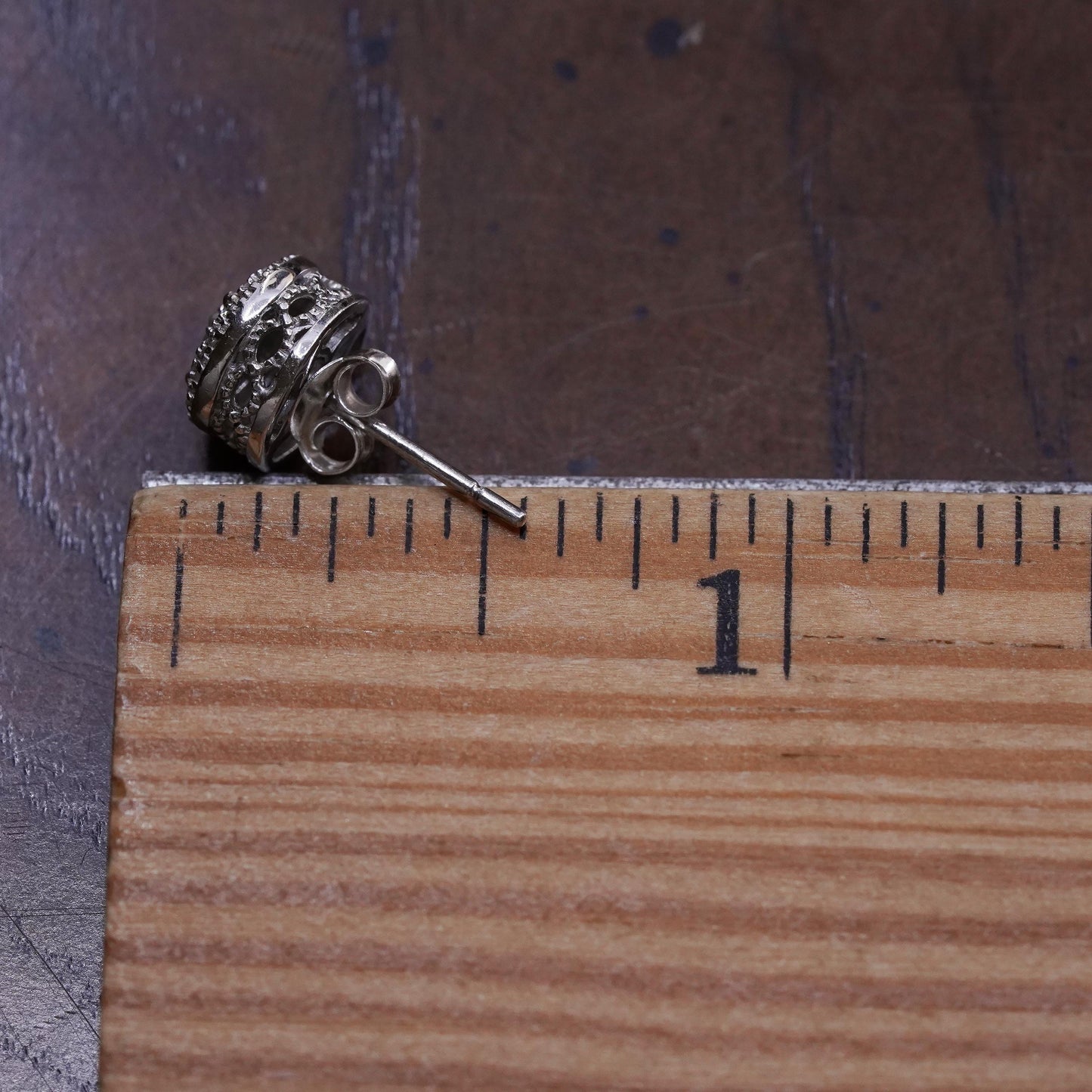 Vintage SK9 single earring. Sterling 925 silver stud with cluster diamonds