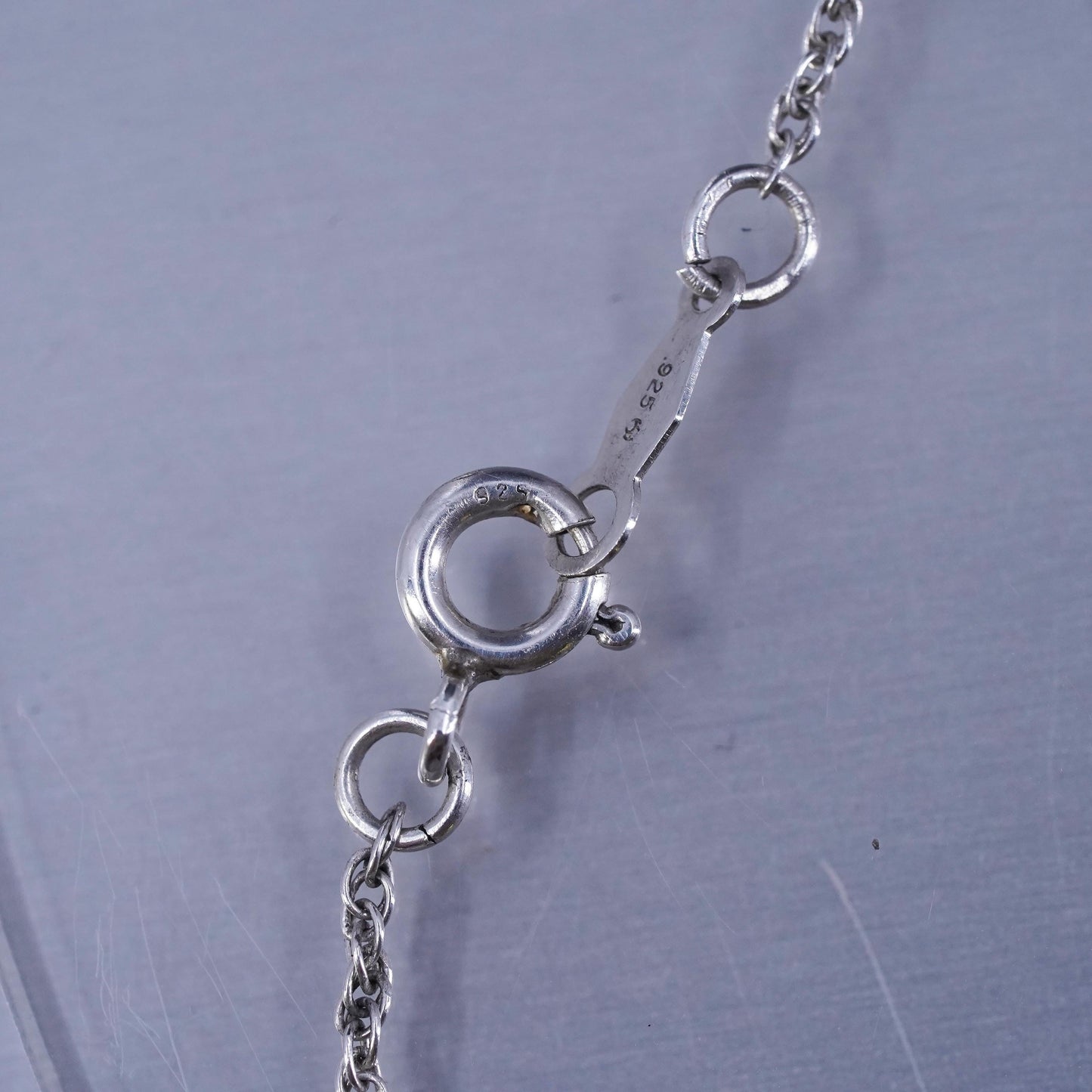 18”, sterling 925 silver Singapore rope chain necklace resin flower pendant