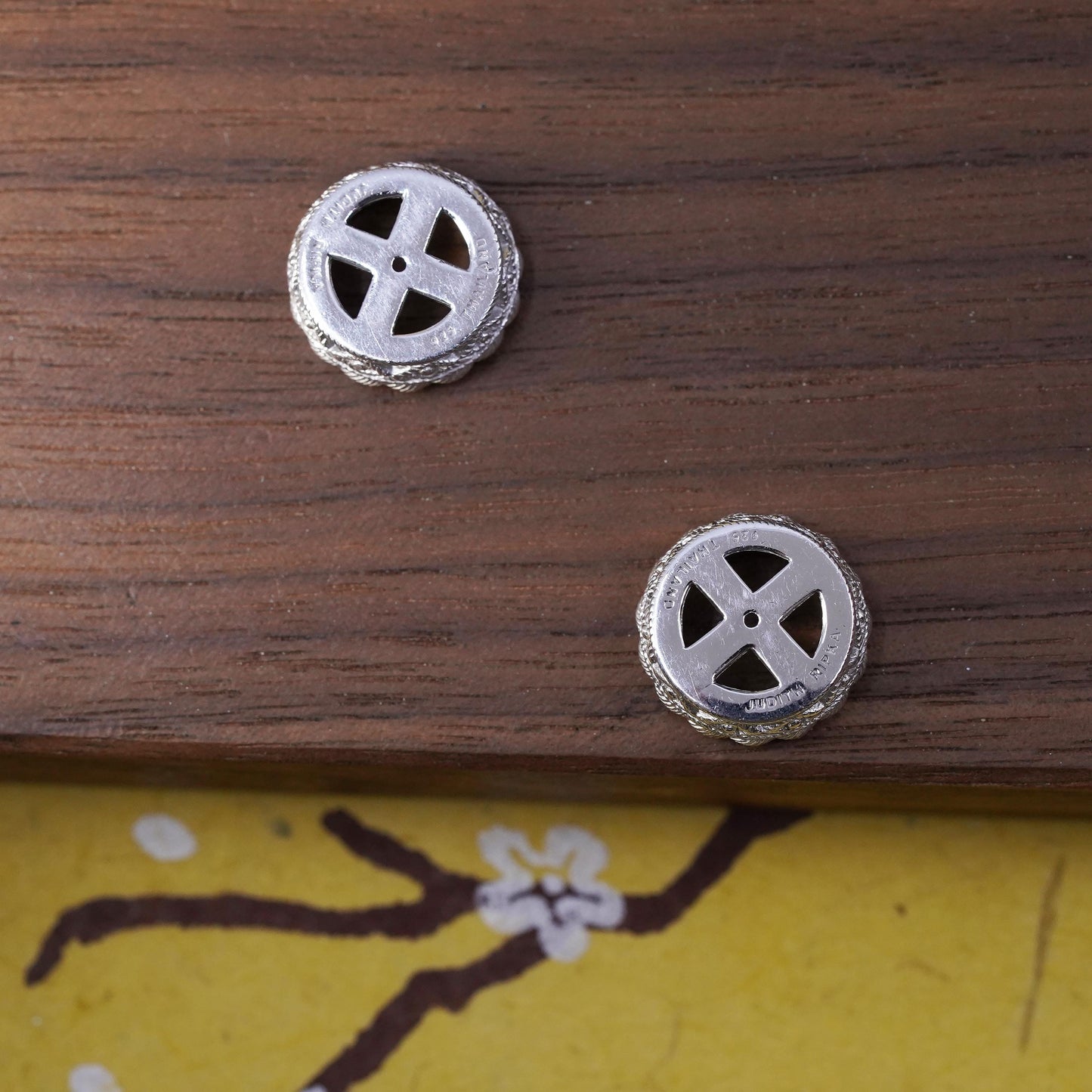 Judith Ripka Sterling silver handmade earrings, 925 cable earring jackets