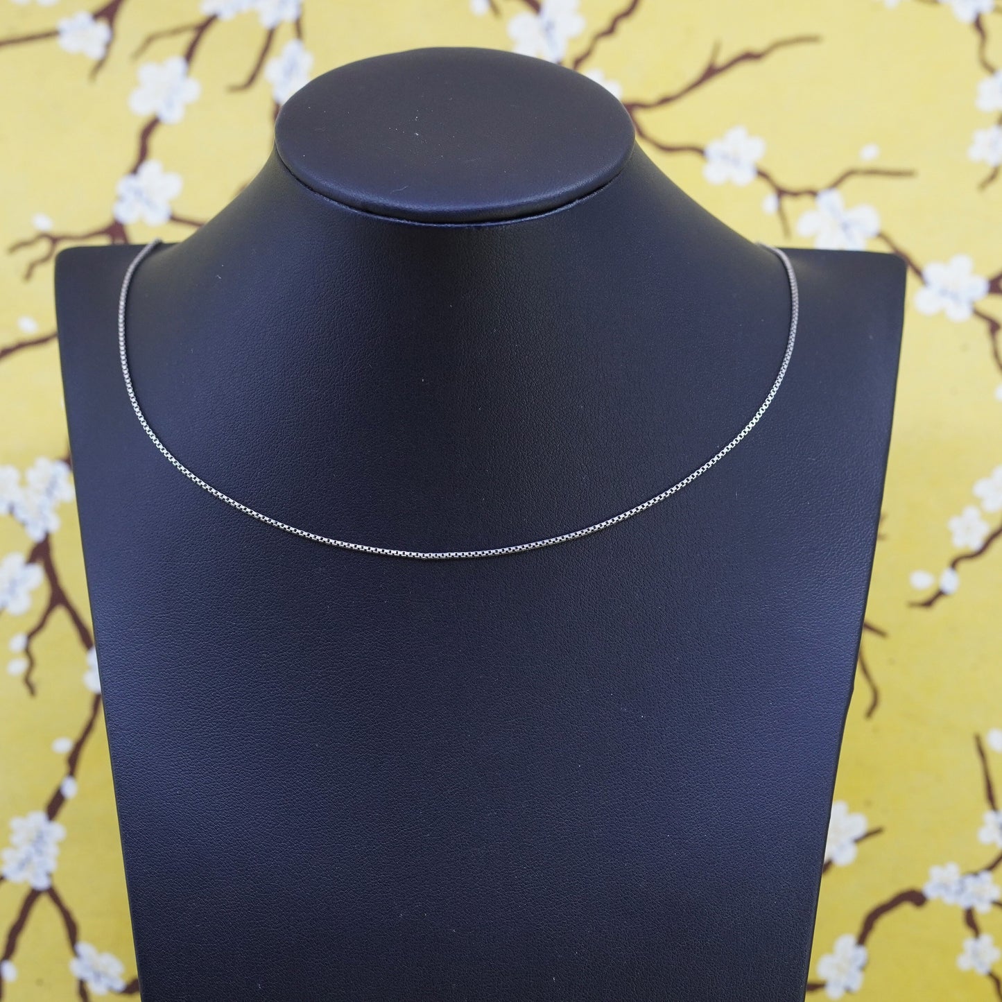 24”, 1mm, vintage Sterling silver box chain, Italy 925 necklace
