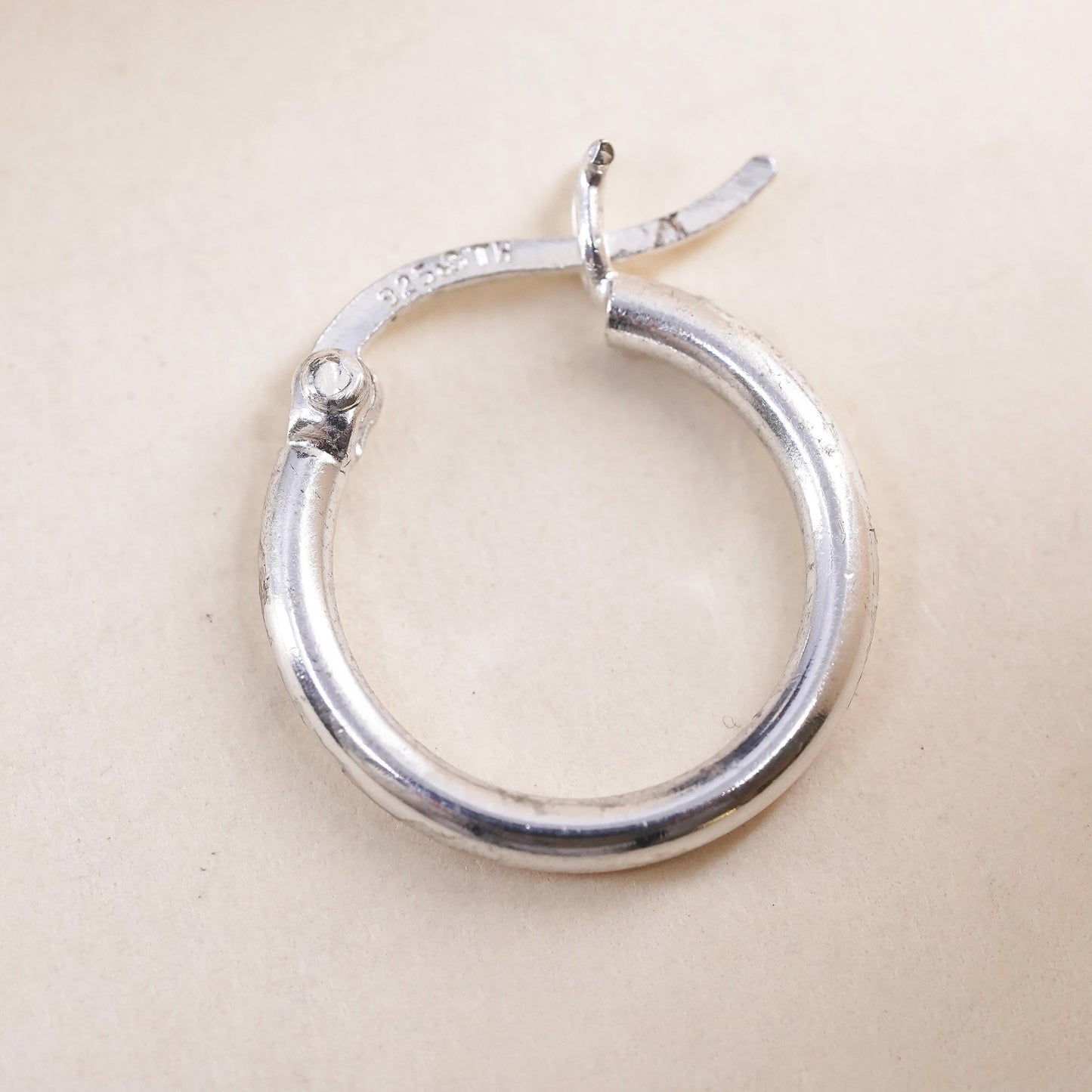 0.5", Vintage sterling silver loop single earring, fashion minimalist primitive hoop