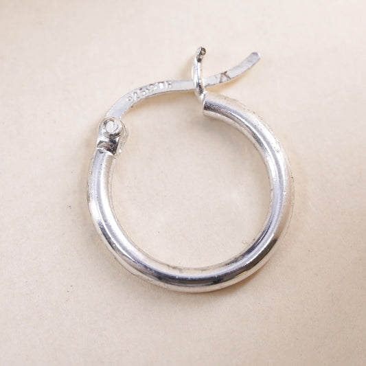0.5", Vintage sterling silver loop single earring, fashion minimalist primitive hoop