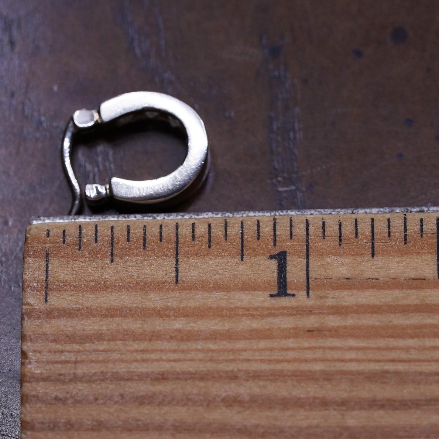 0.5", Vintage sterling silver loop single earring, fashion minimalist hoop cz