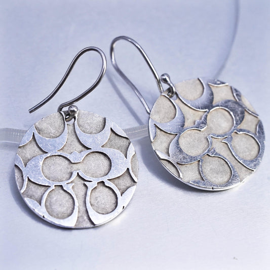 Coach VTG Signature C Charms Earrings Precious Metal Sterling Silver 925 Y2K