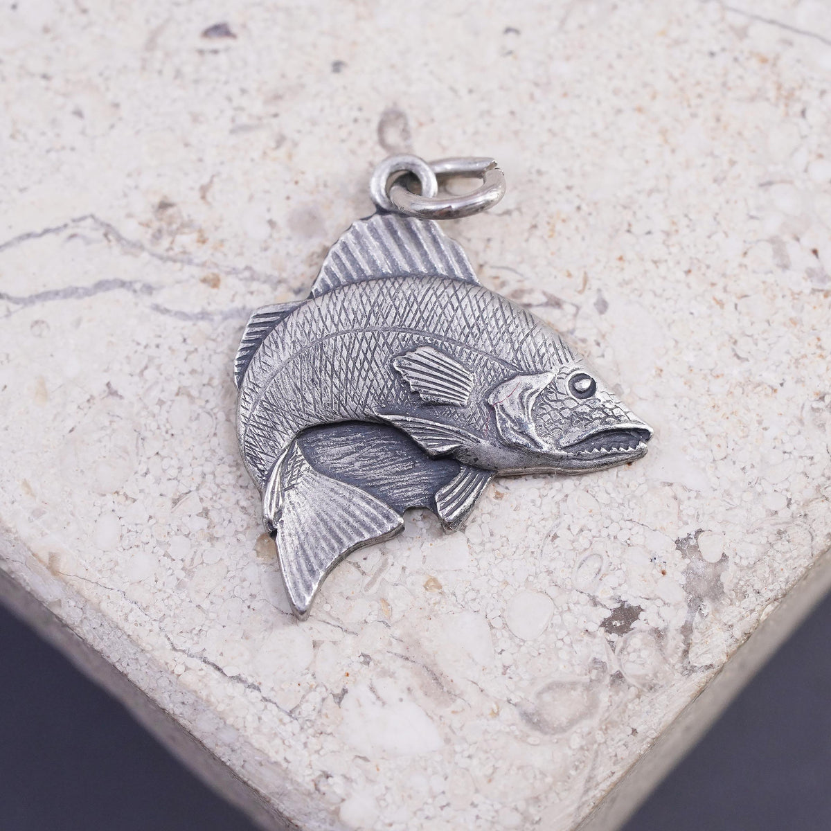 VTG Sterling 925 Silver Walleye Minnesota State Fish Charm Pendant, Fishing