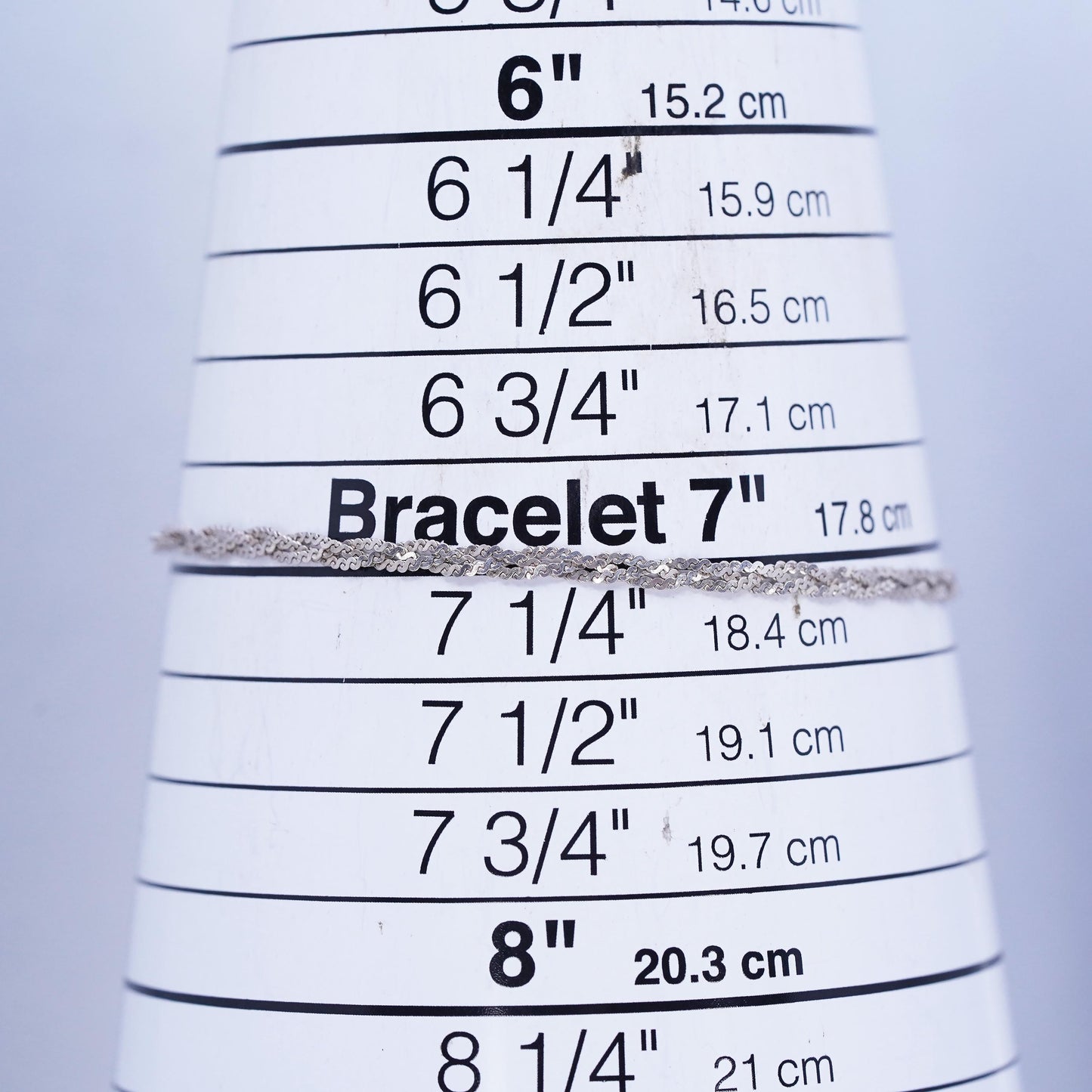 7.25”, 3mm, Vintage Italian Sterling 925 silver woven S link bracelet