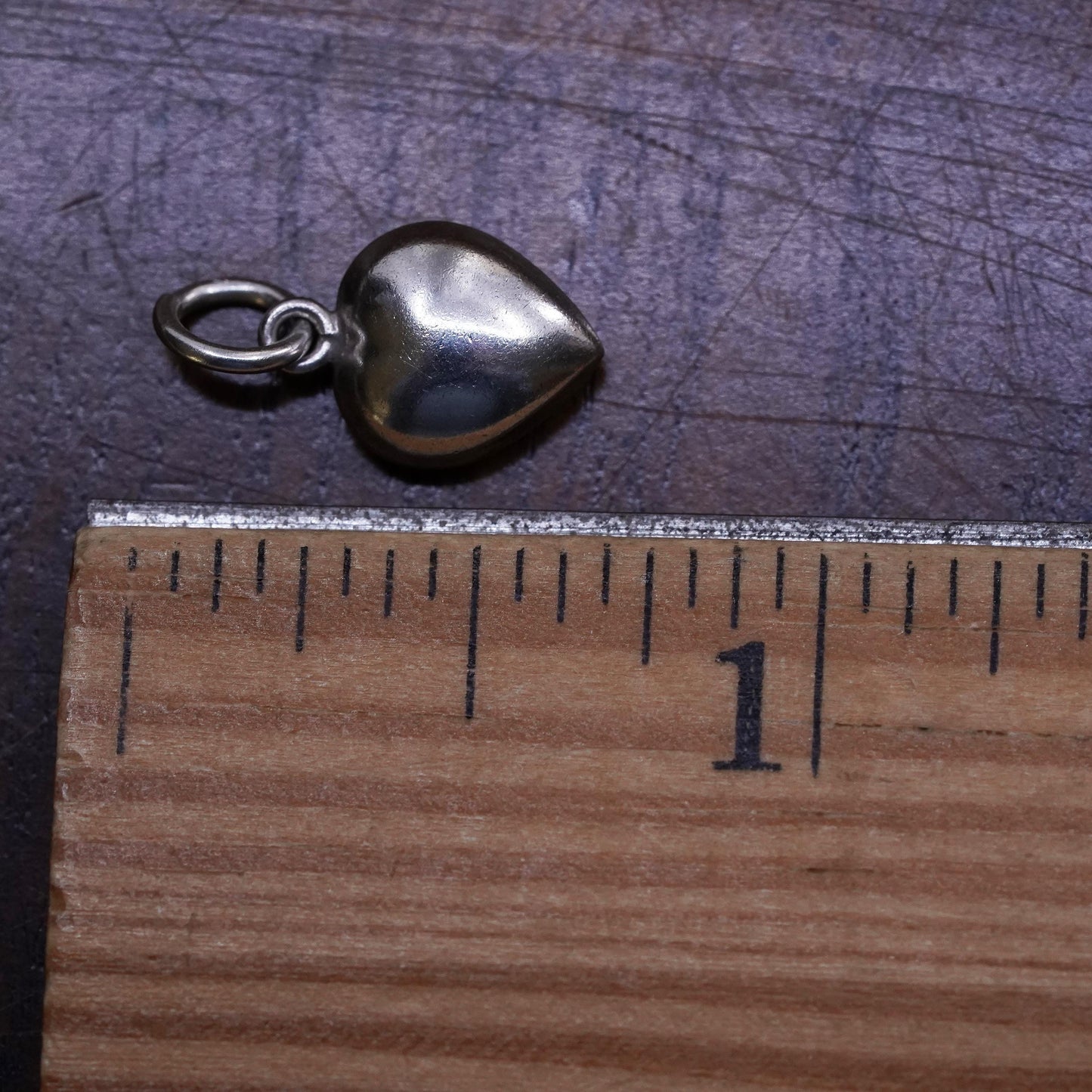 Vintage sterling silver heart tag charm, 925 pendant