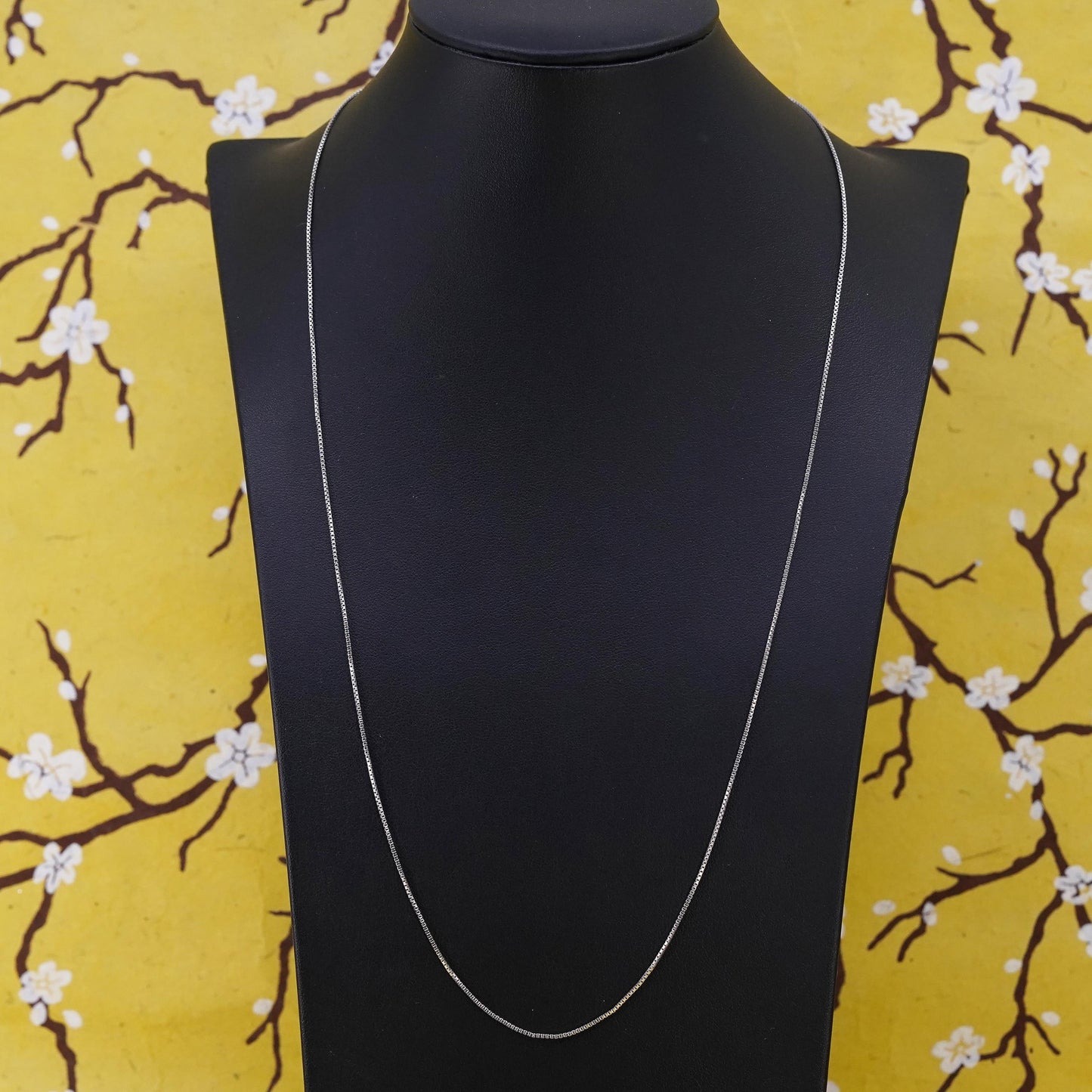 24", 1mm, vintage Italian Sterling silver box chain, Italy 925 necklace