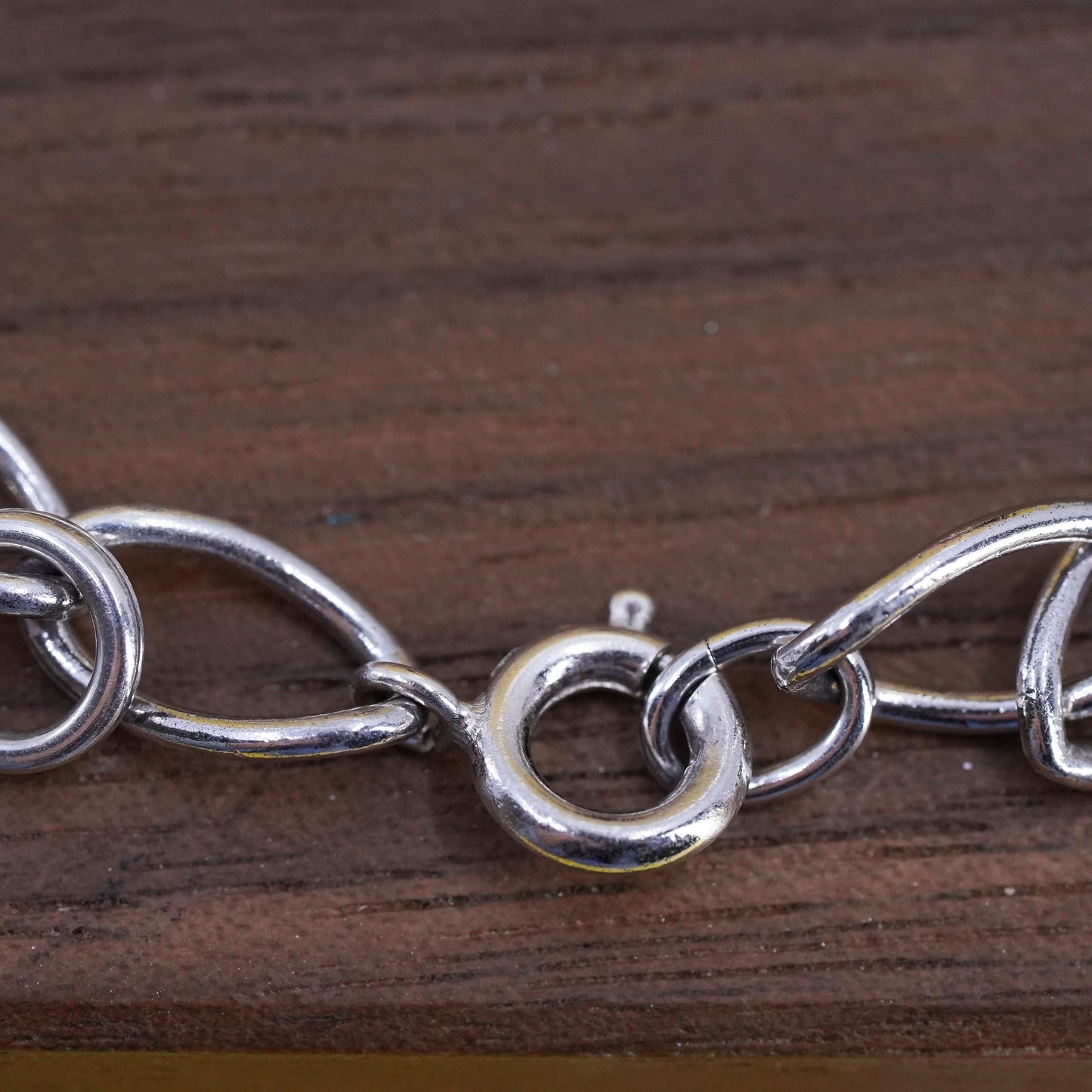 6.5" Sterling silver handmade bracelet, 925 curb chain girls charm Susan Judy