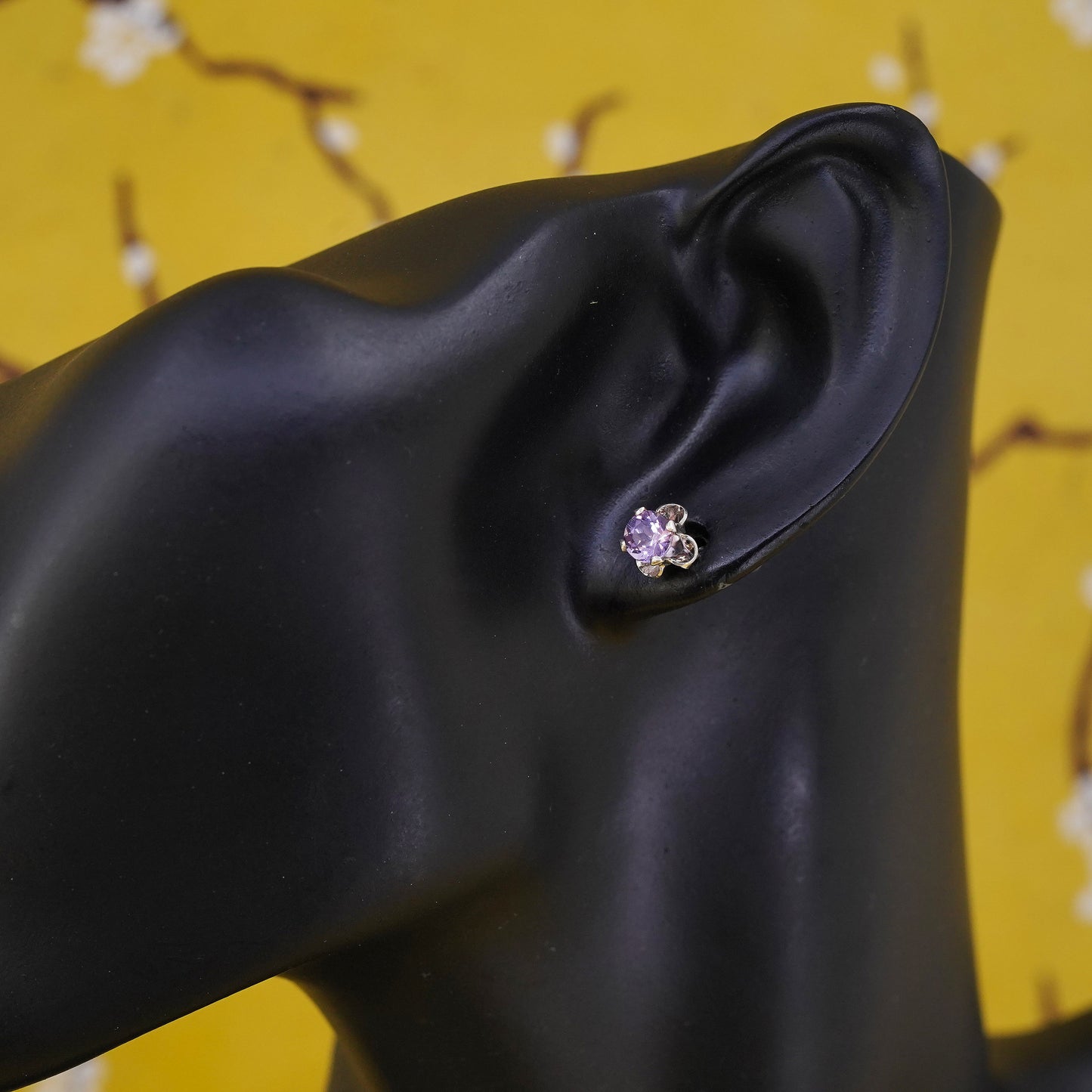 Vintage Sterling 925 silver amethyst studs, earrings