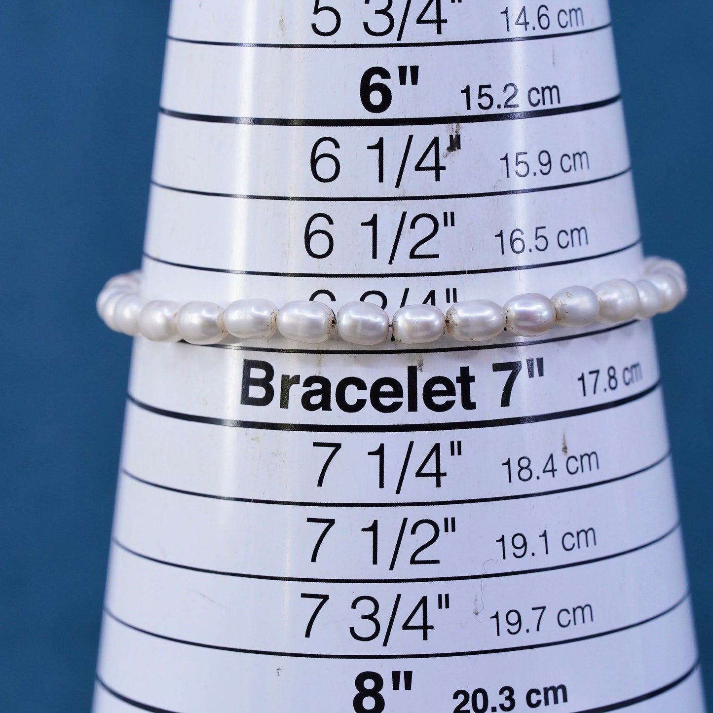 6.75", Sterling silver bracelet, solid 925 silver clasp freshwater pearl beads