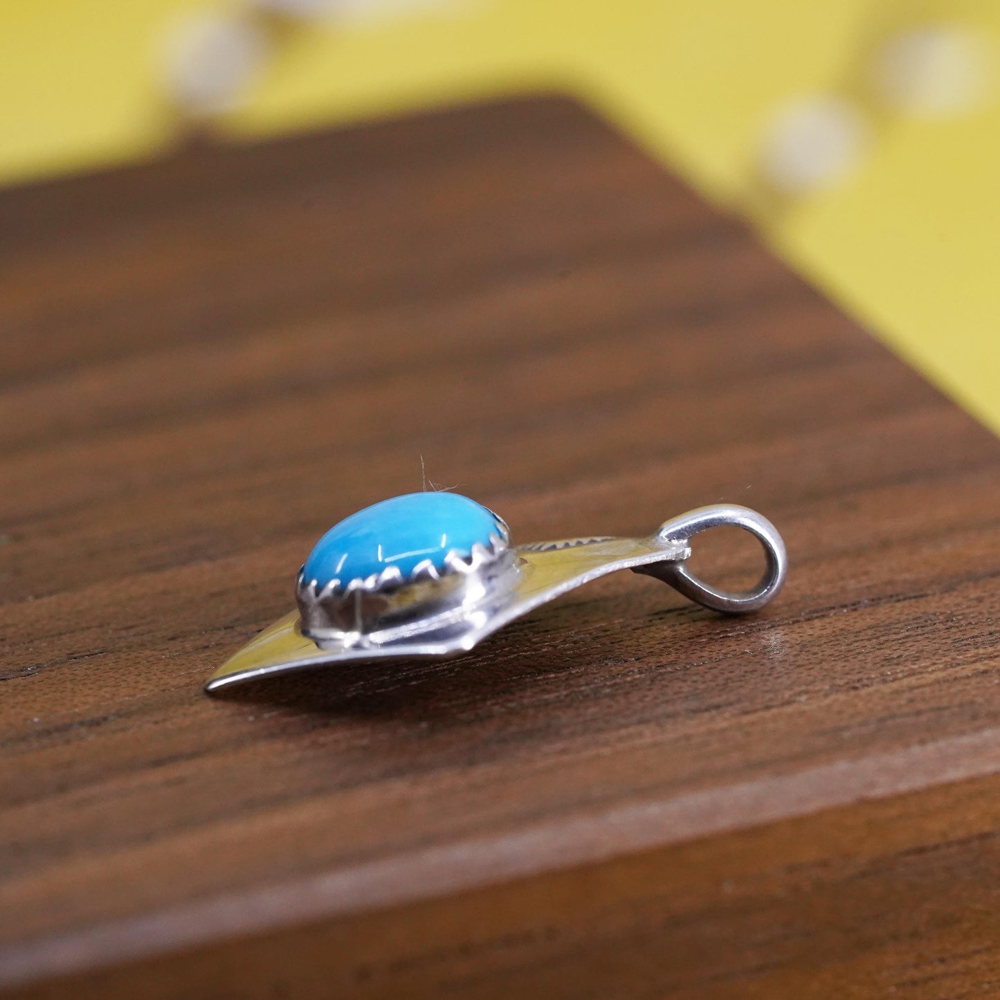 Native American Sterling 925 silver handmade pendant, Navajo jewelry turquoise