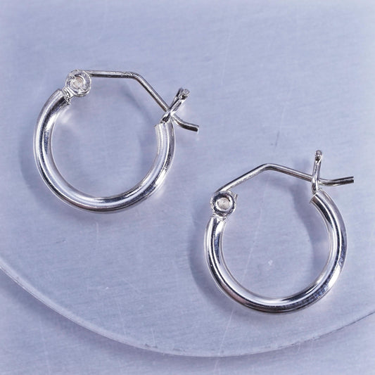0.5”, vintage Sterling silver handmade earrings, 925 hoops