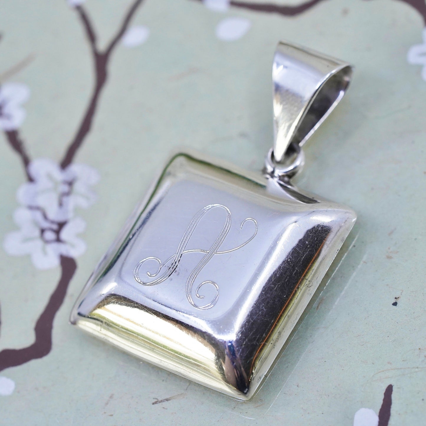 sterling silver handmade pendant, 925 tag charm initial "A, forever friend