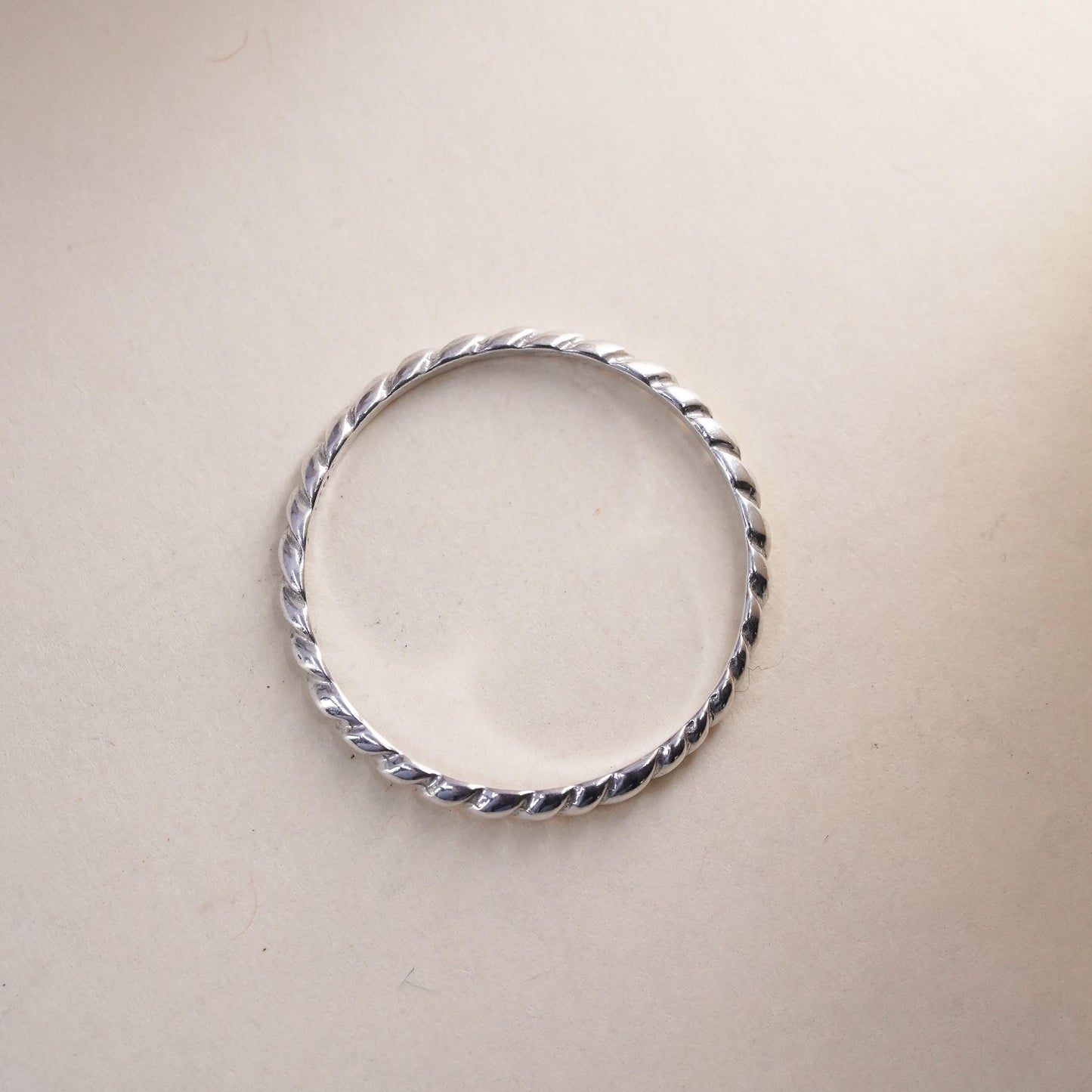 Size 10.25, vintage sterling silver handmade ring, 925 thin stackable band