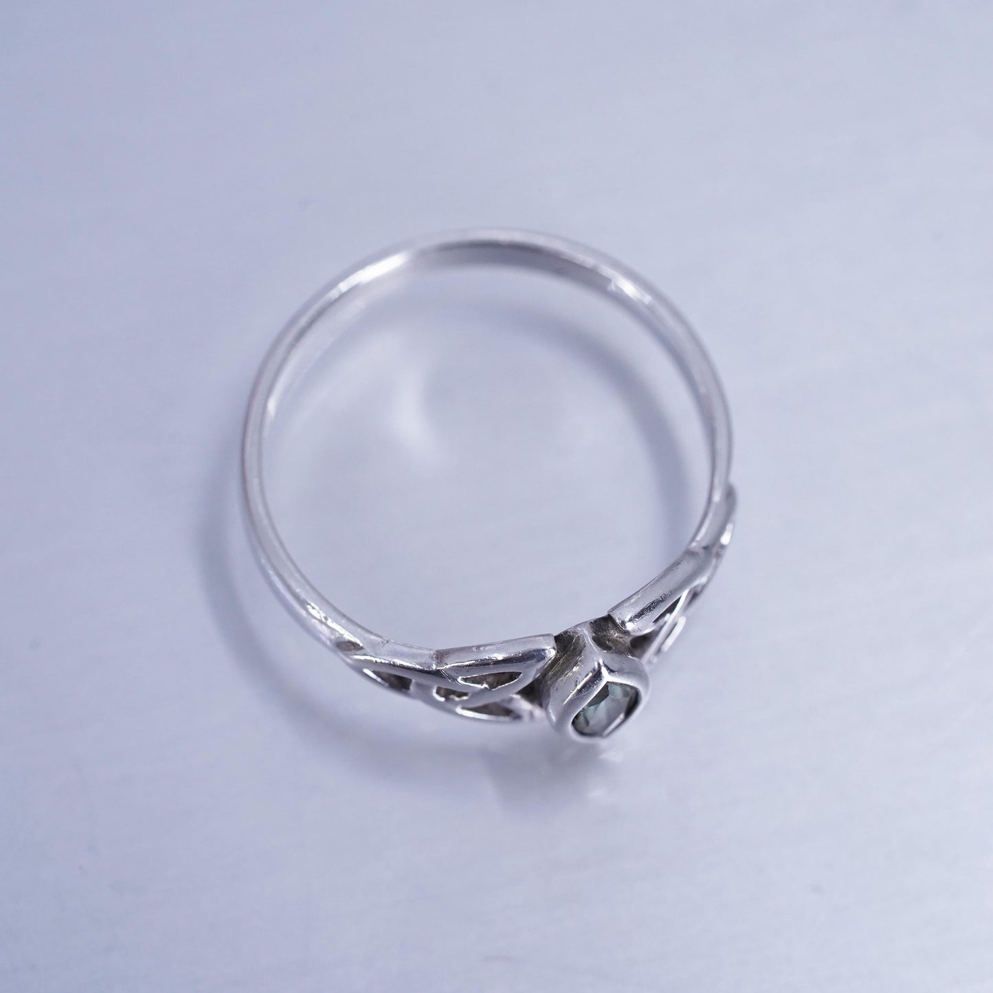 Size 7, Sterling 925 silver handmade ring, Irish Celtic knot textured band