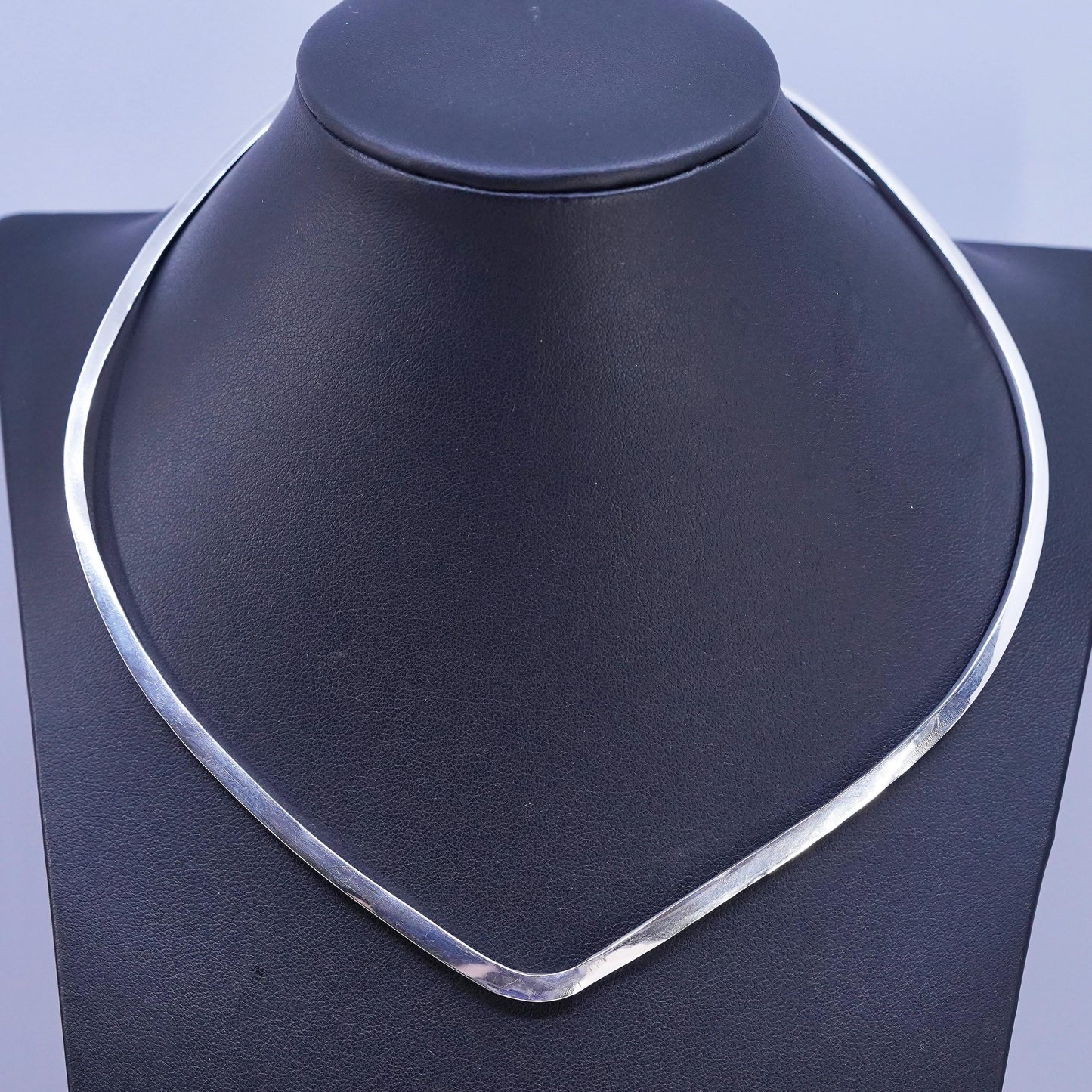 14", vintage Sterling silver necklace, woven braided 925 choker collar necklace