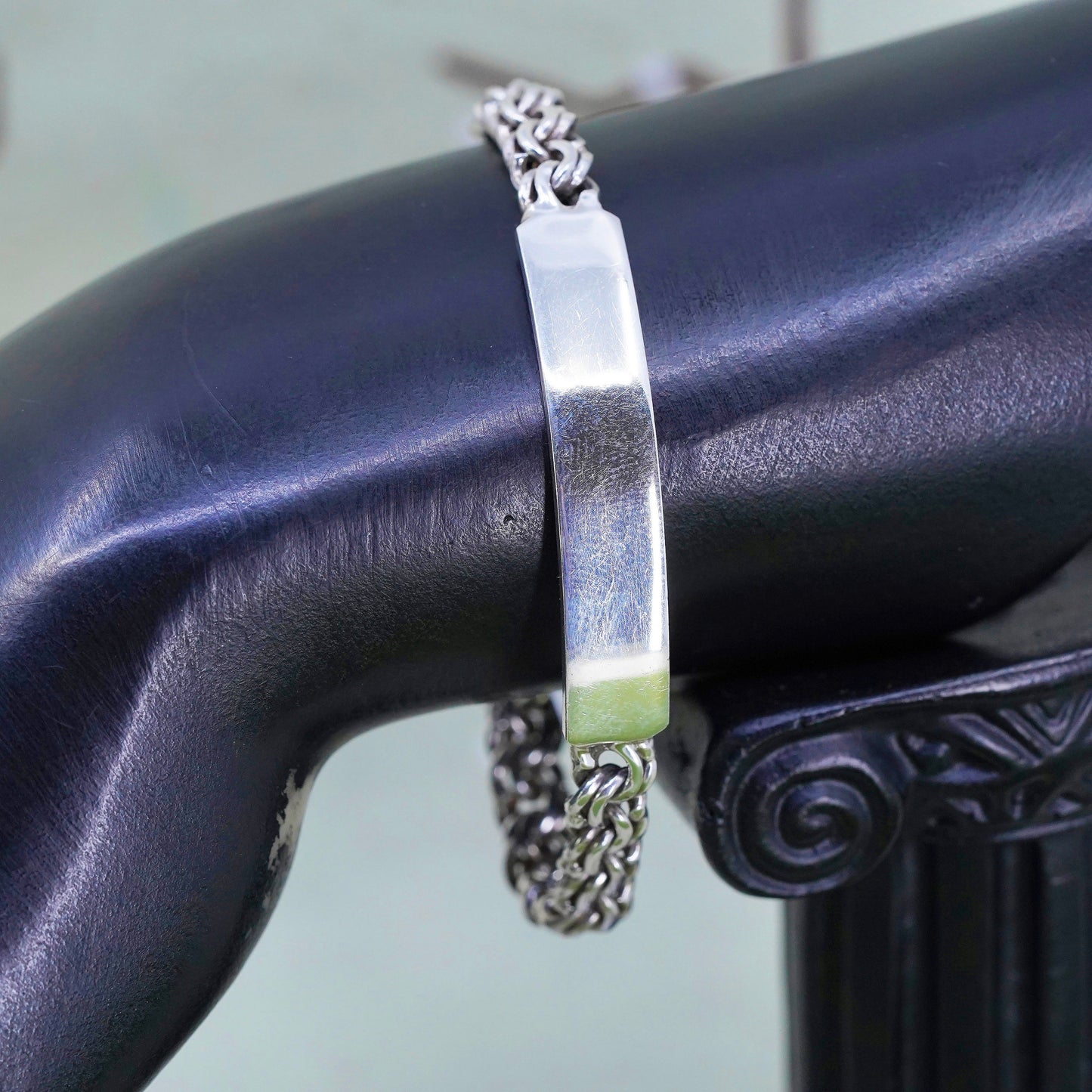 6” 6mm, Vintage Sterling silver handmade bracelet, 925 double curb chain