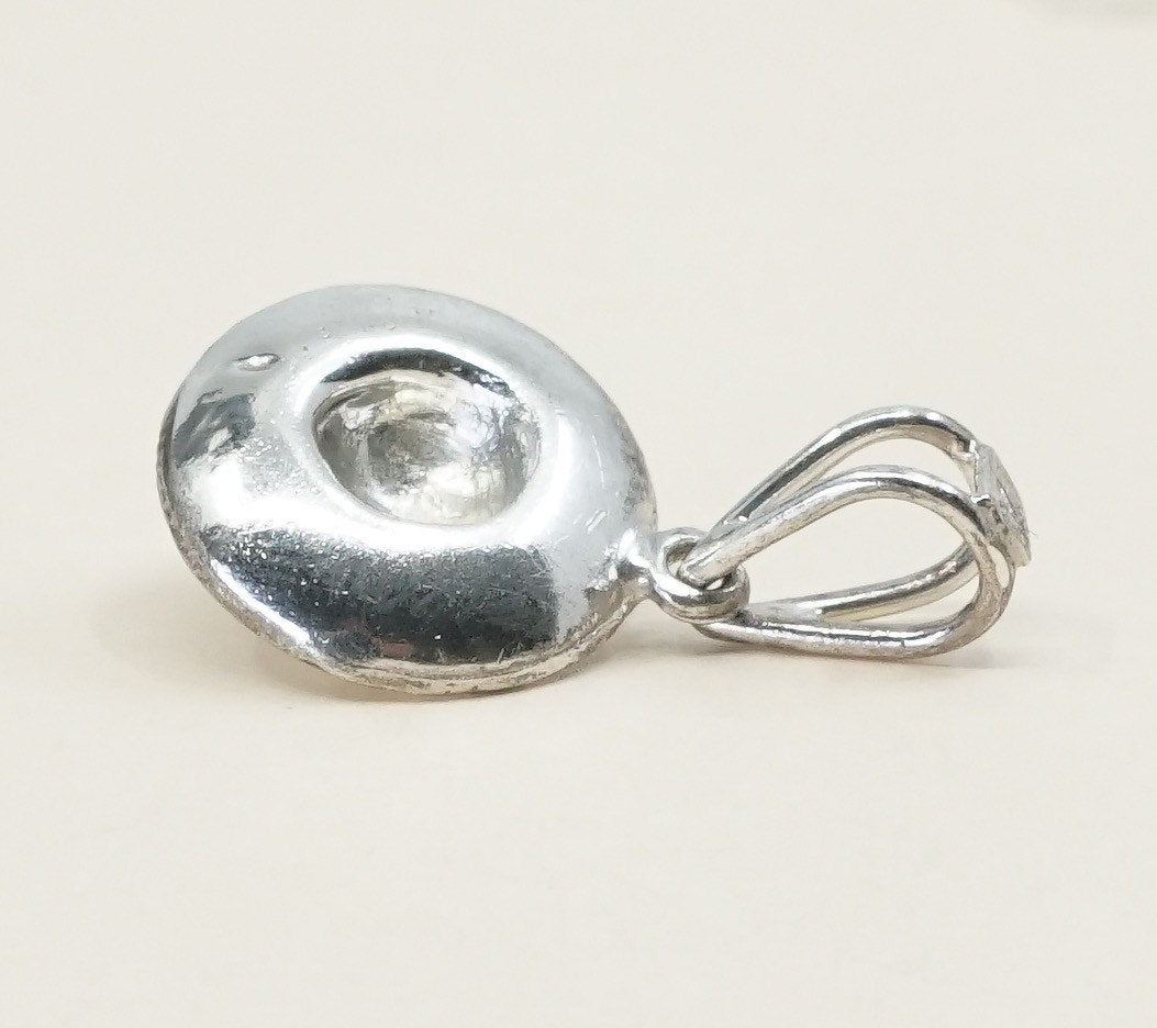 vtg sterling silver handmade pendant, 925 Mexico Sombrero Hat charm
