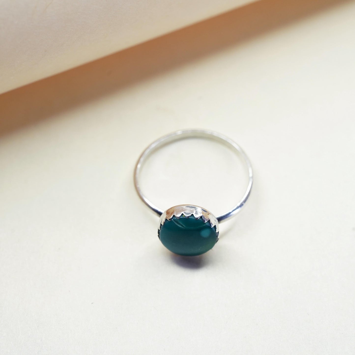 Size 5, Native American sterling silver ring, handmade 925 ring turquoise