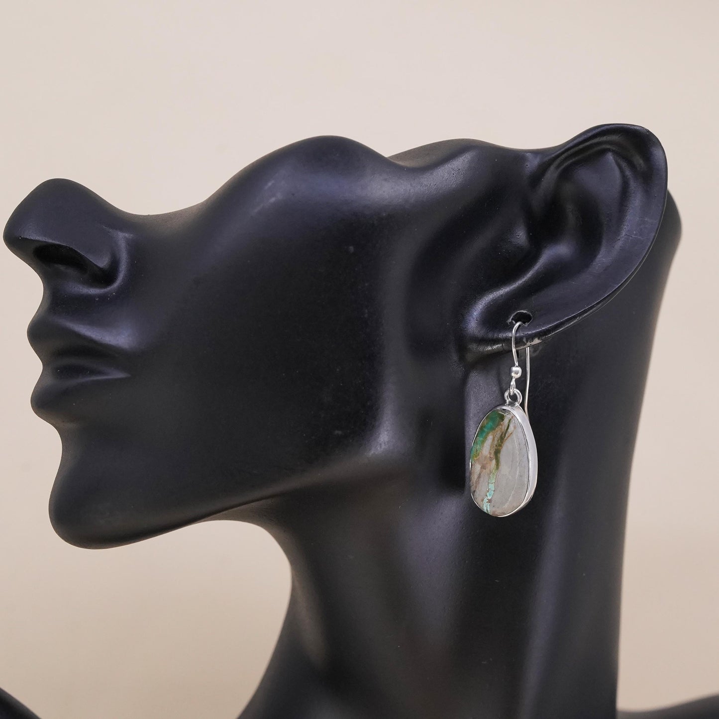 Native American Joe Delgarito single earring Sterling 925 silver pendant Jasper
