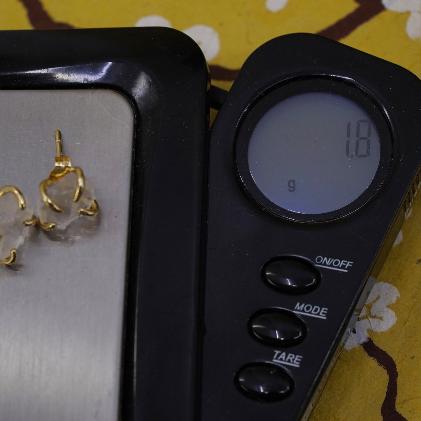 Vermeil gold over Sterling silver natural crystal studs, earrings