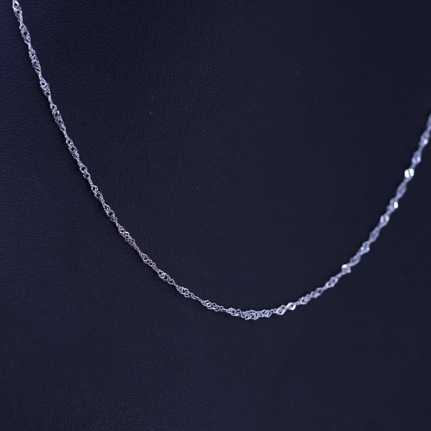 18”, 2mm, Sterling silver handmade necklace, 925 twisted curb link chain