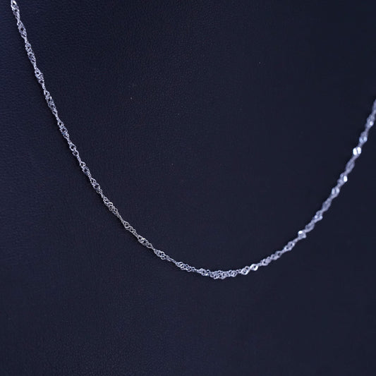 18”, 2mm, Sterling silver handmade necklace, 925 twisted curb link chain