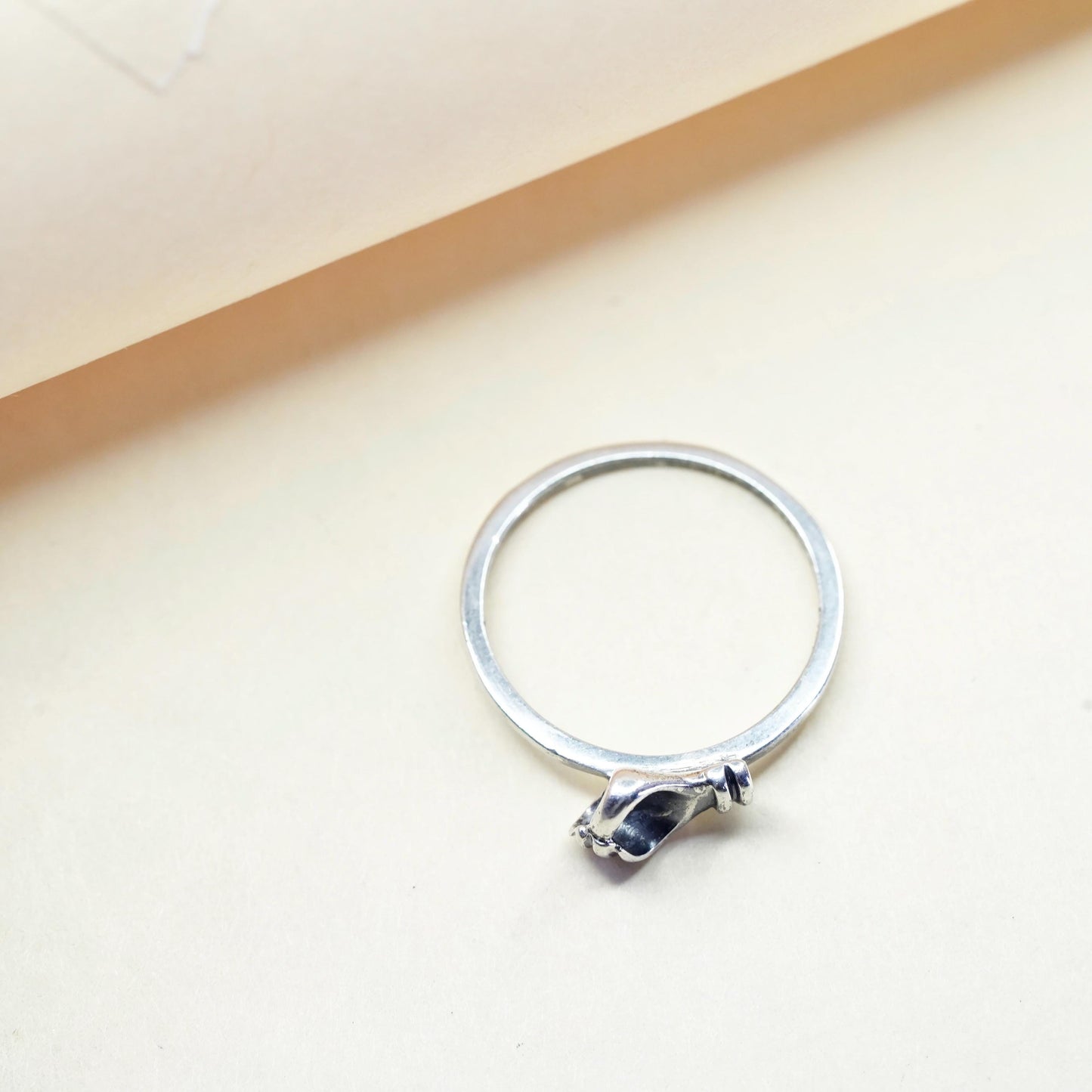 Size 6.25, vintage Sterling silver handmade ring, 925 hand stackable band