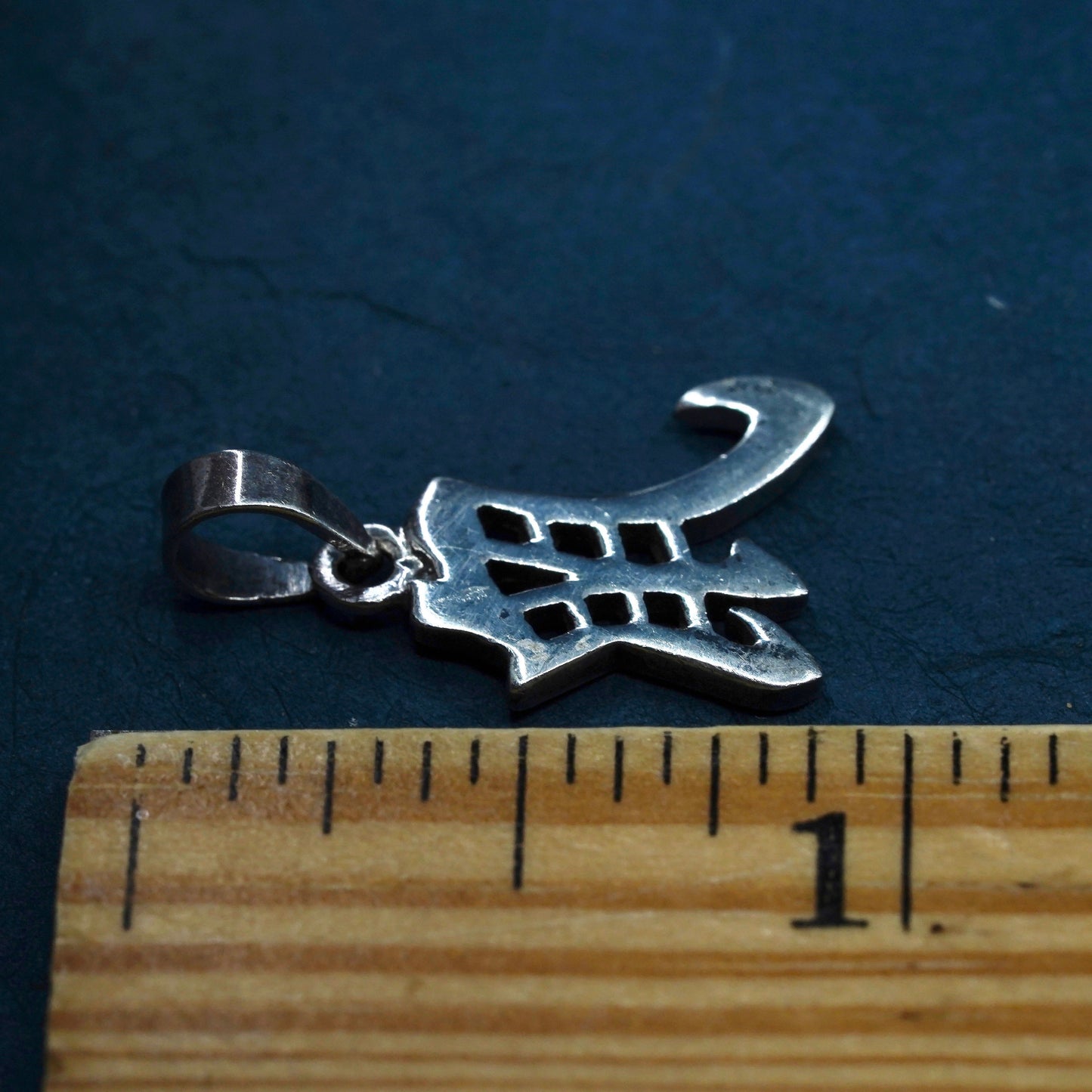 Vintage Sterling 925 silver charm pendant with Chinese character “rat”