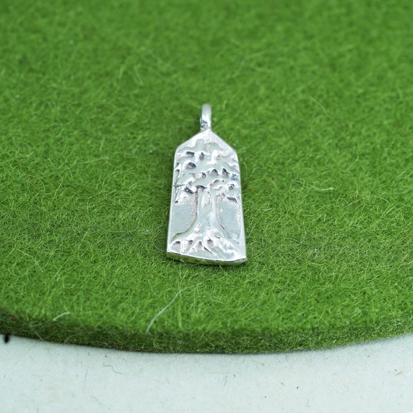 Vintage Sterling silver handmade pendant, 925 tag embossed tree
