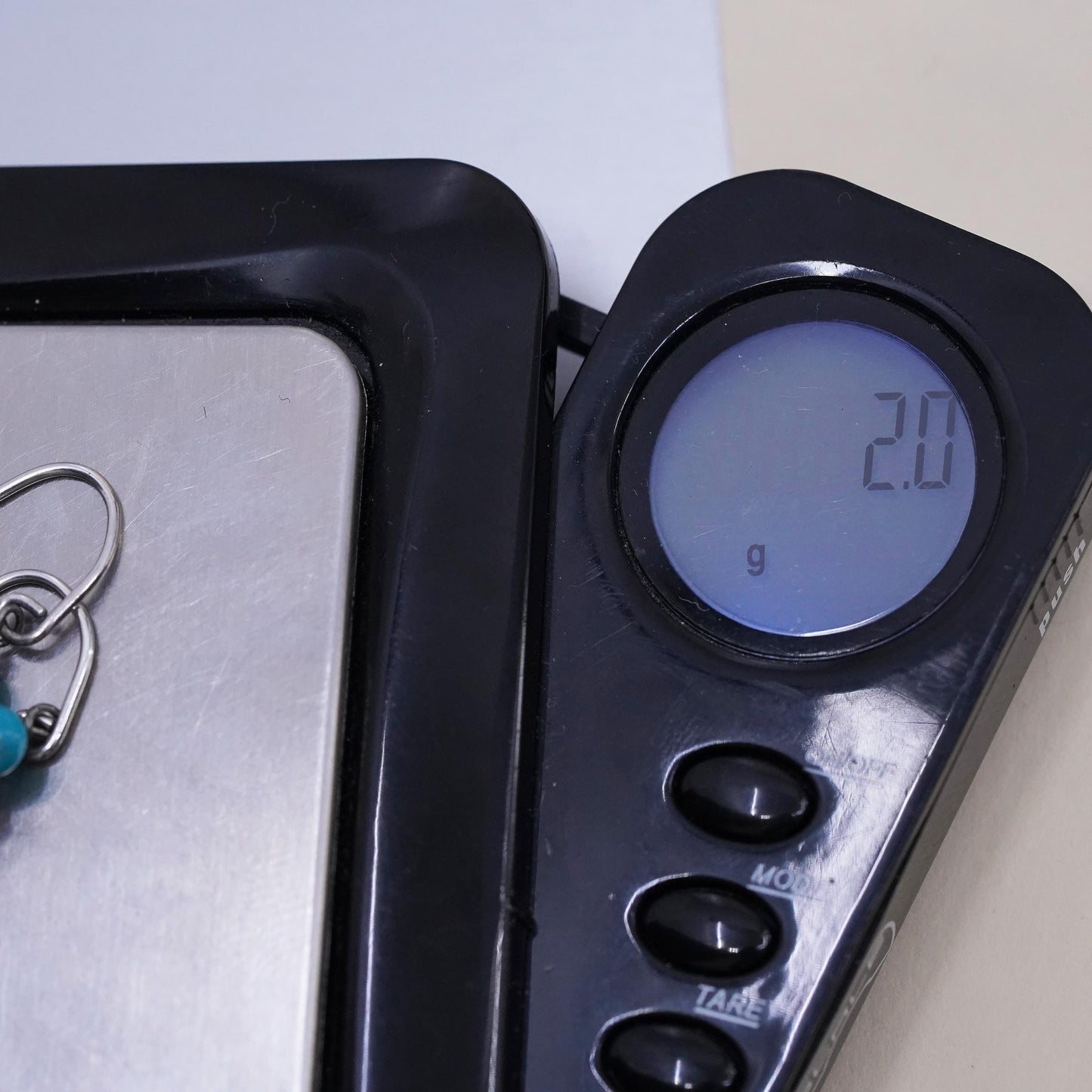 Southwestern sterling silver 925 handmade triangular earrings turquoise beads