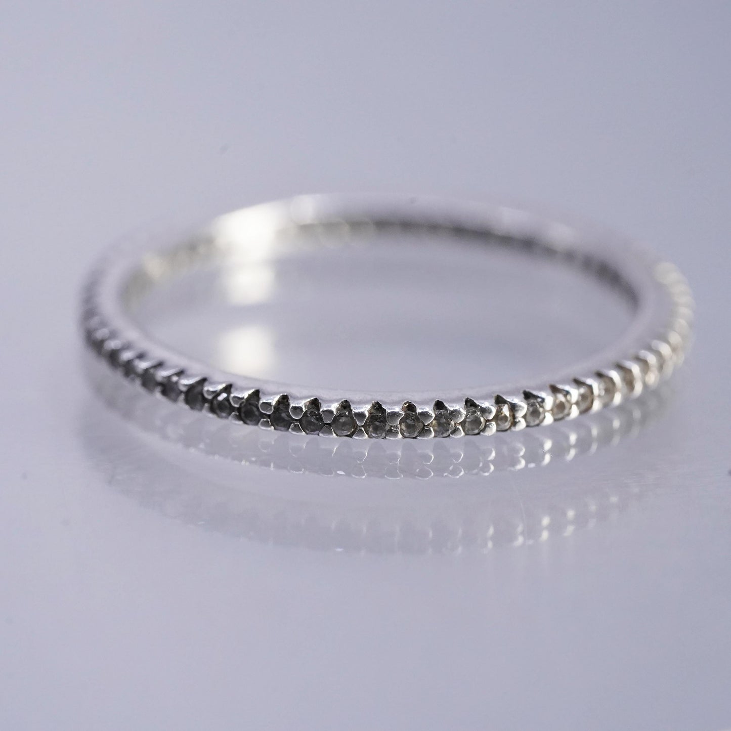 Size 9.5, Silpada Sterling 925 Silver CZ Stackable Eternity Ring R2750