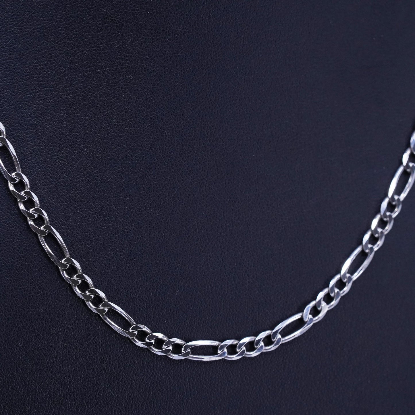 20” 5mm, vintage Italian Sterling 925 silver figaro chain necklace
