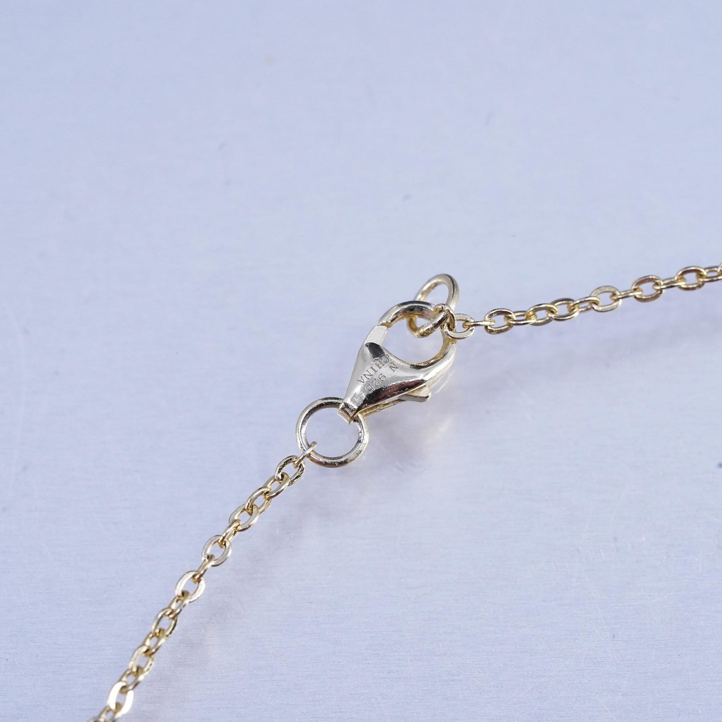 16+2", vermeil gold Sterling 925 silver circle necklace cz evil eye pendant