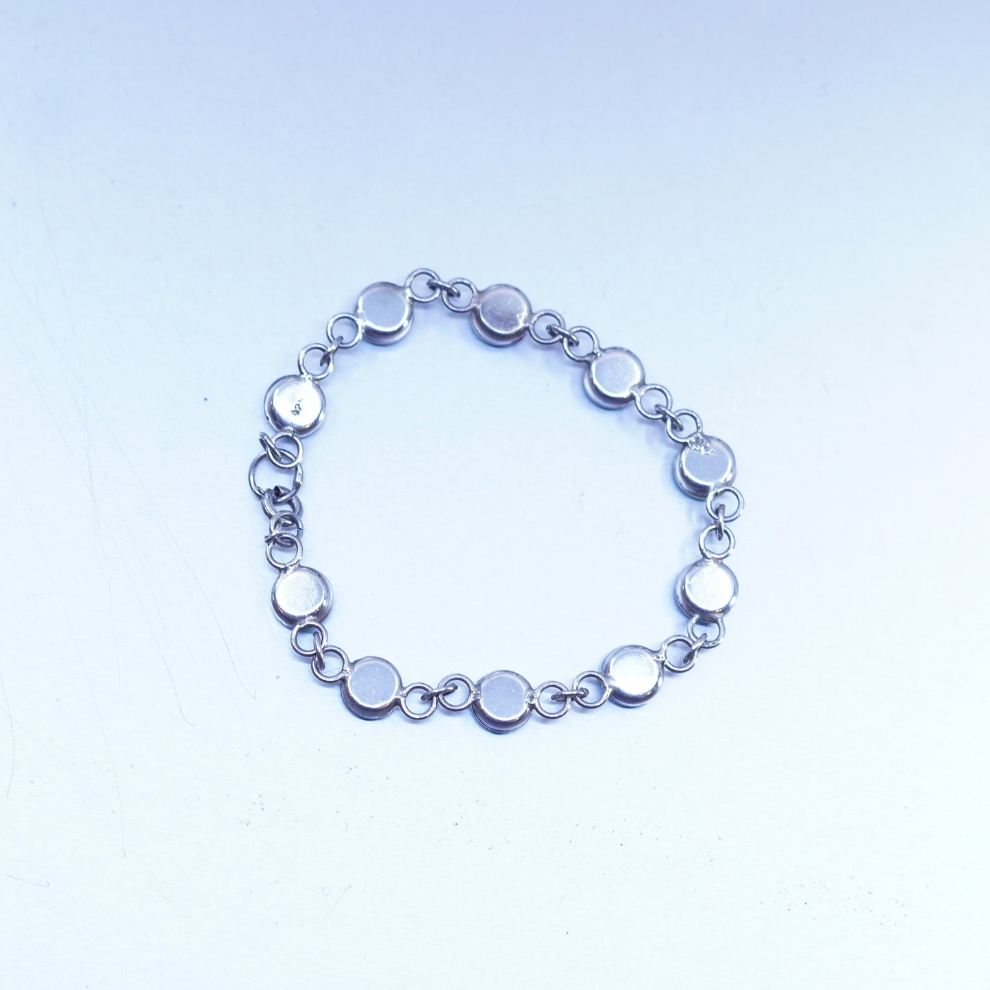 7.5”, Vintage Sterling 925 silver handmade resin flower bracelet