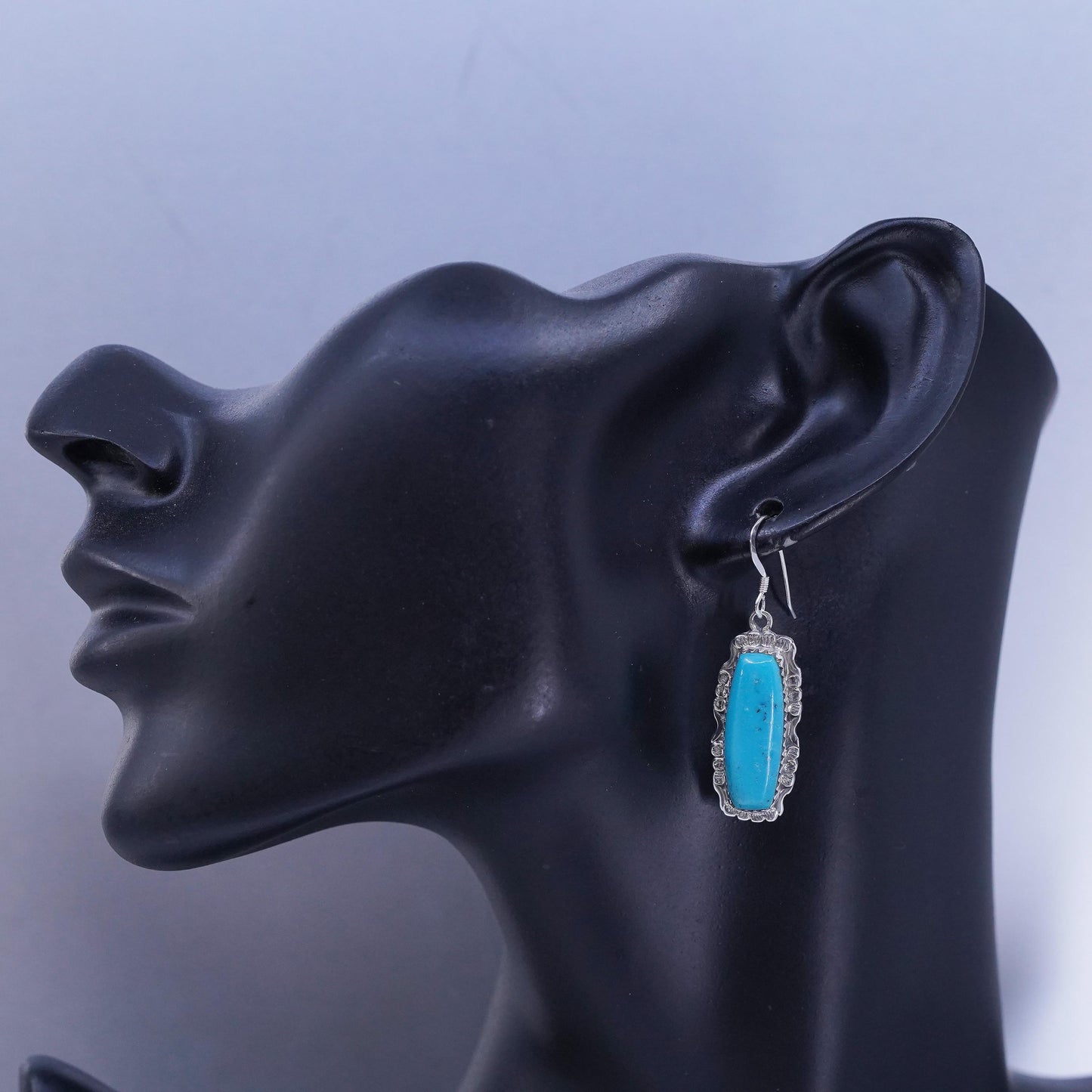 Vintage Sterling 925 silver handmade earrings with turquoise