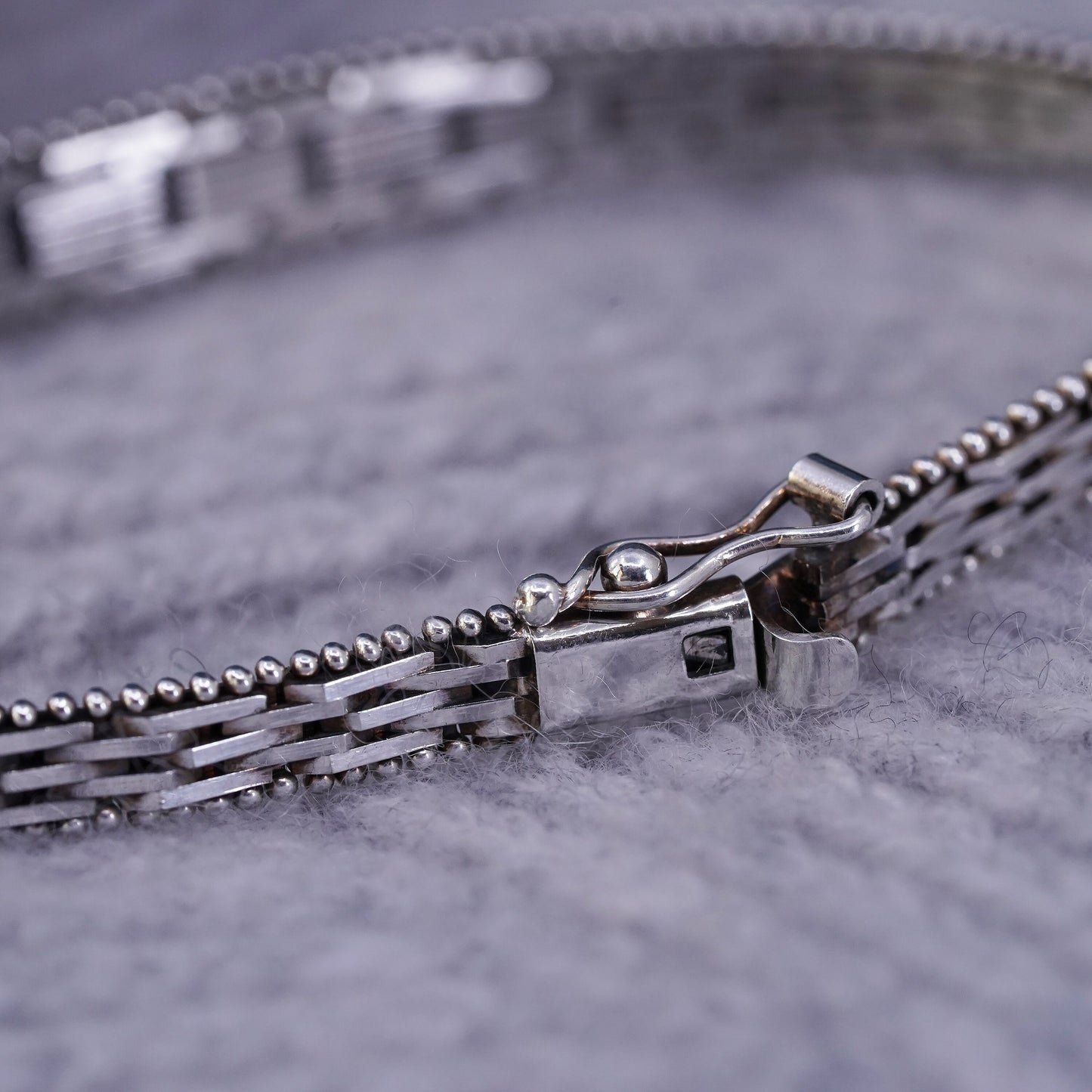 7.25", Vintage Italian sterling 925 silver chain, Italy Riccio bracelet