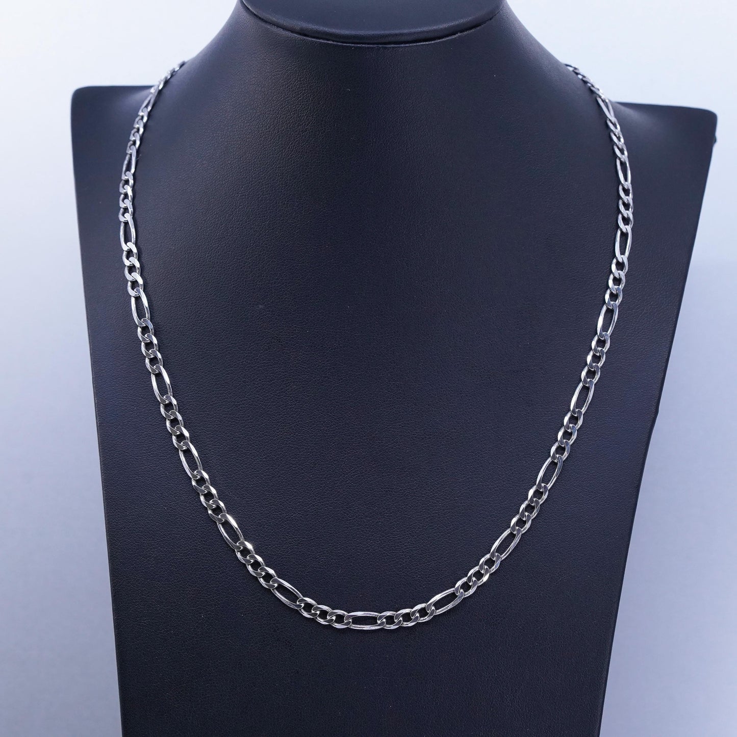 20” 5mm, vintage Italian Sterling 925 silver figaro chain necklace