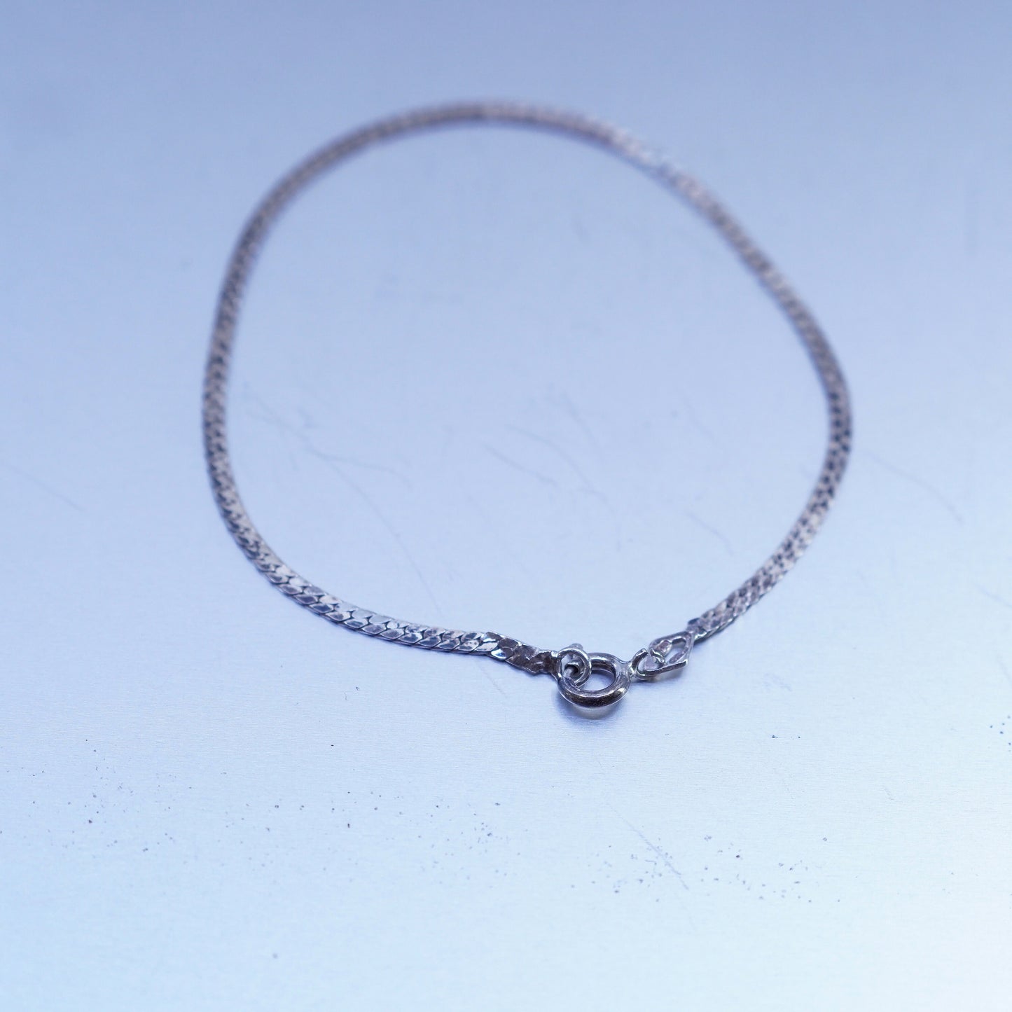 7.5”, 2mm, Vintage Italy Sterling 925 silver bracelet, herringbone