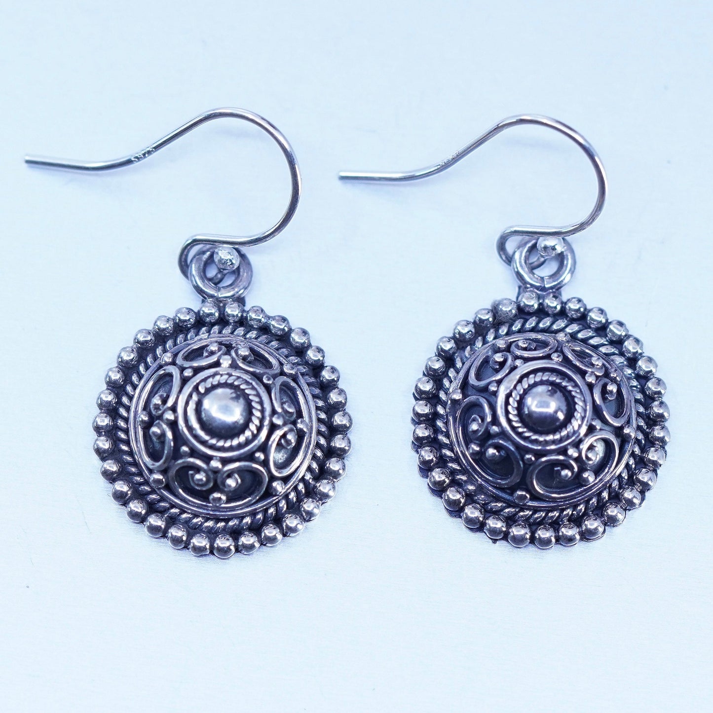 vintage BA Suarti Bali Sterling 925 Silver Pierced Earrings with bead
